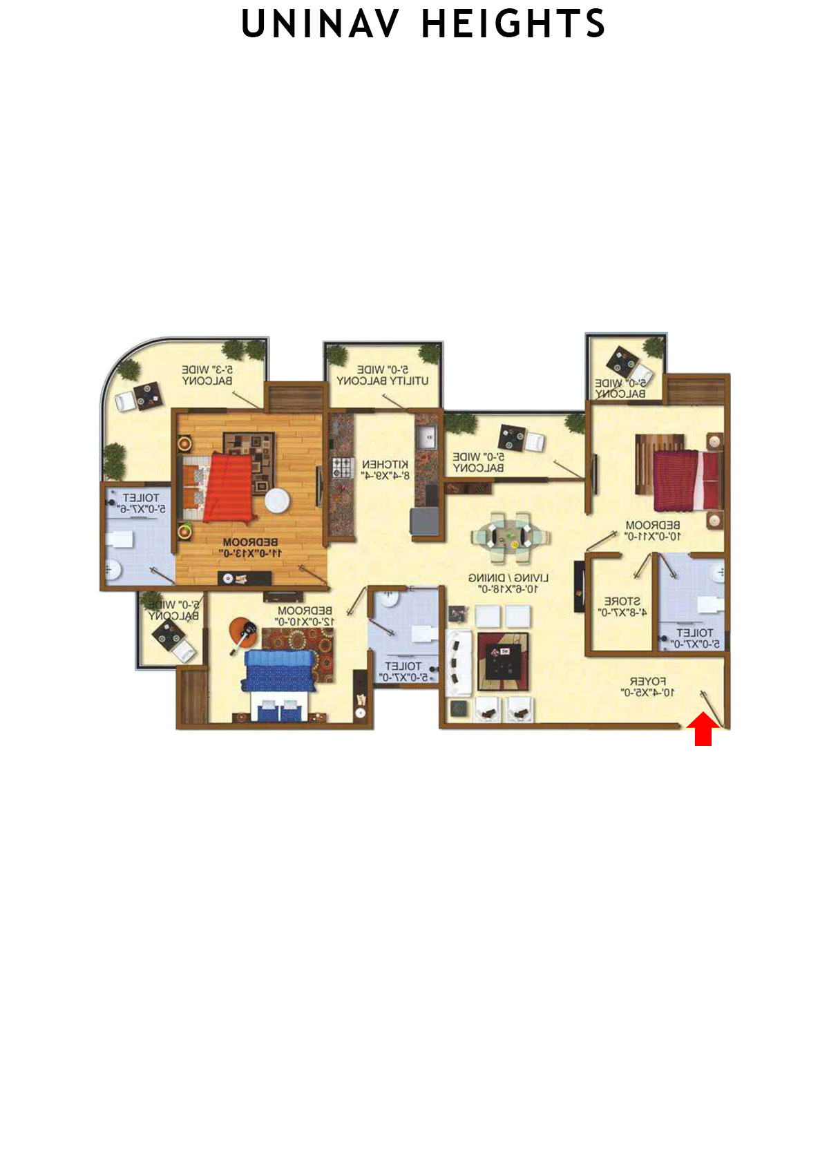 Uninav Heights Block C Unit 4 Floor Plan