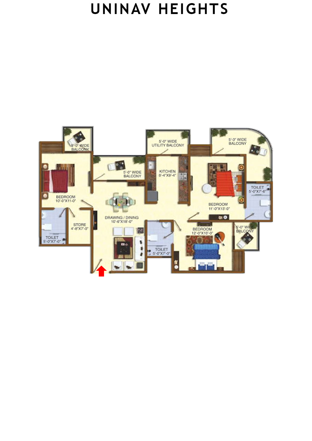 Uninav Heights Block D Unit 1 Floor Plan