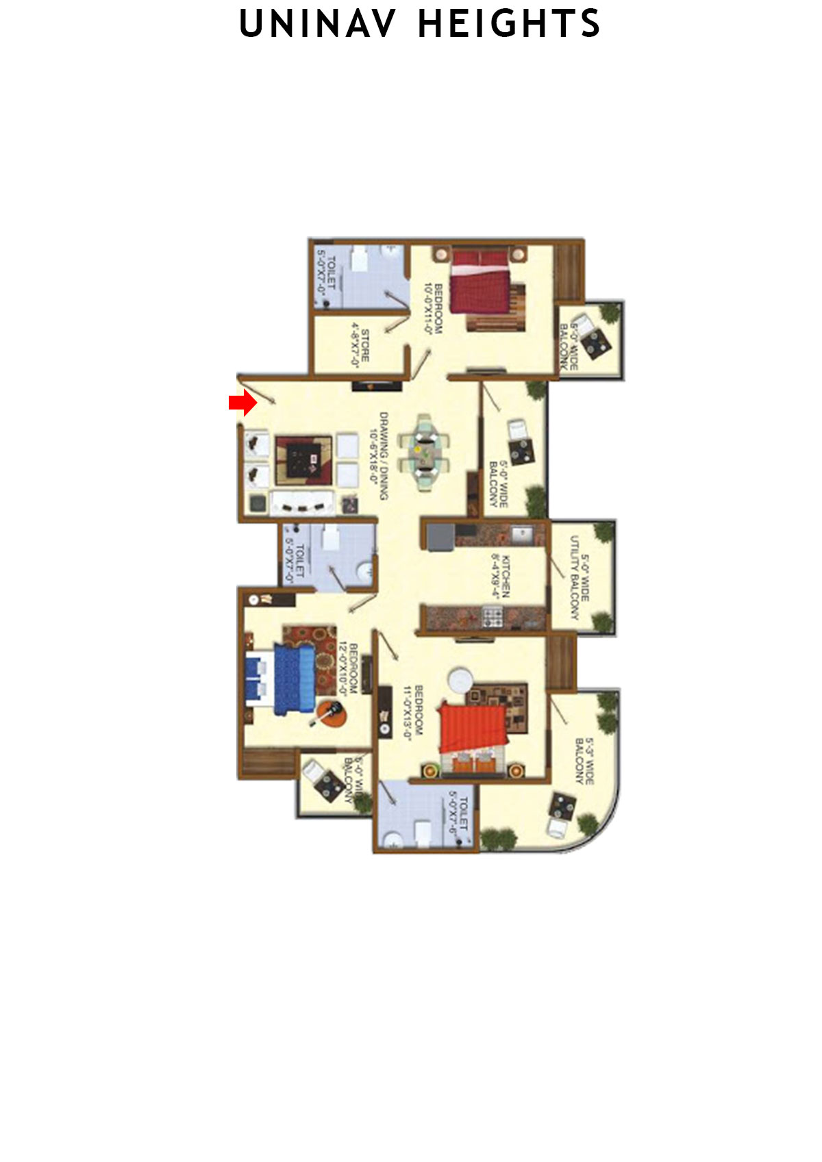 Uninav Heights Block D Unit 2 Floor Plan