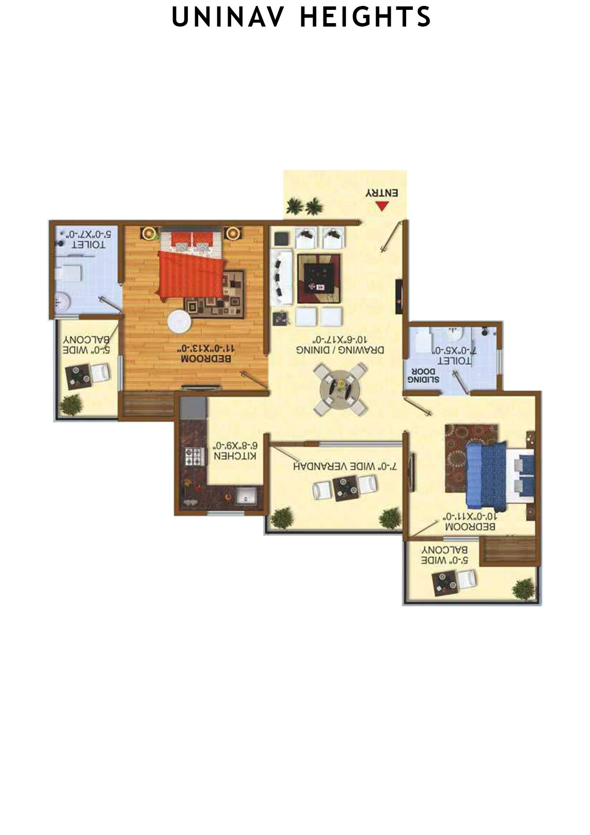 Uninav Heights Block D Unit 4 Floor Plan