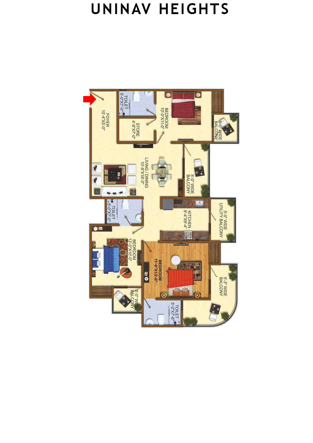 Uninav Heights Block E Unit 4 Floor Plan