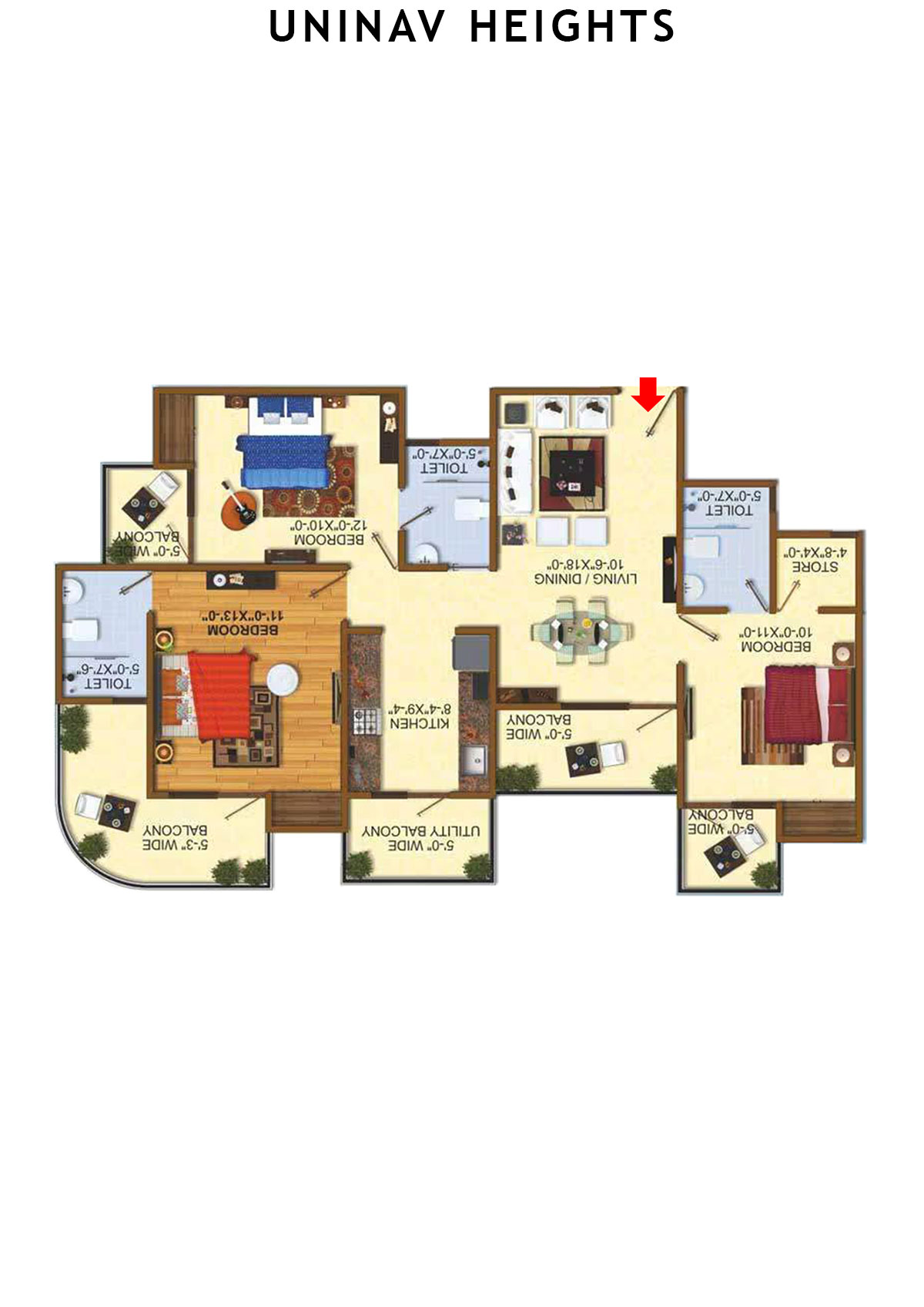 Uninav Heights Block F Unit 3 Floor Plan