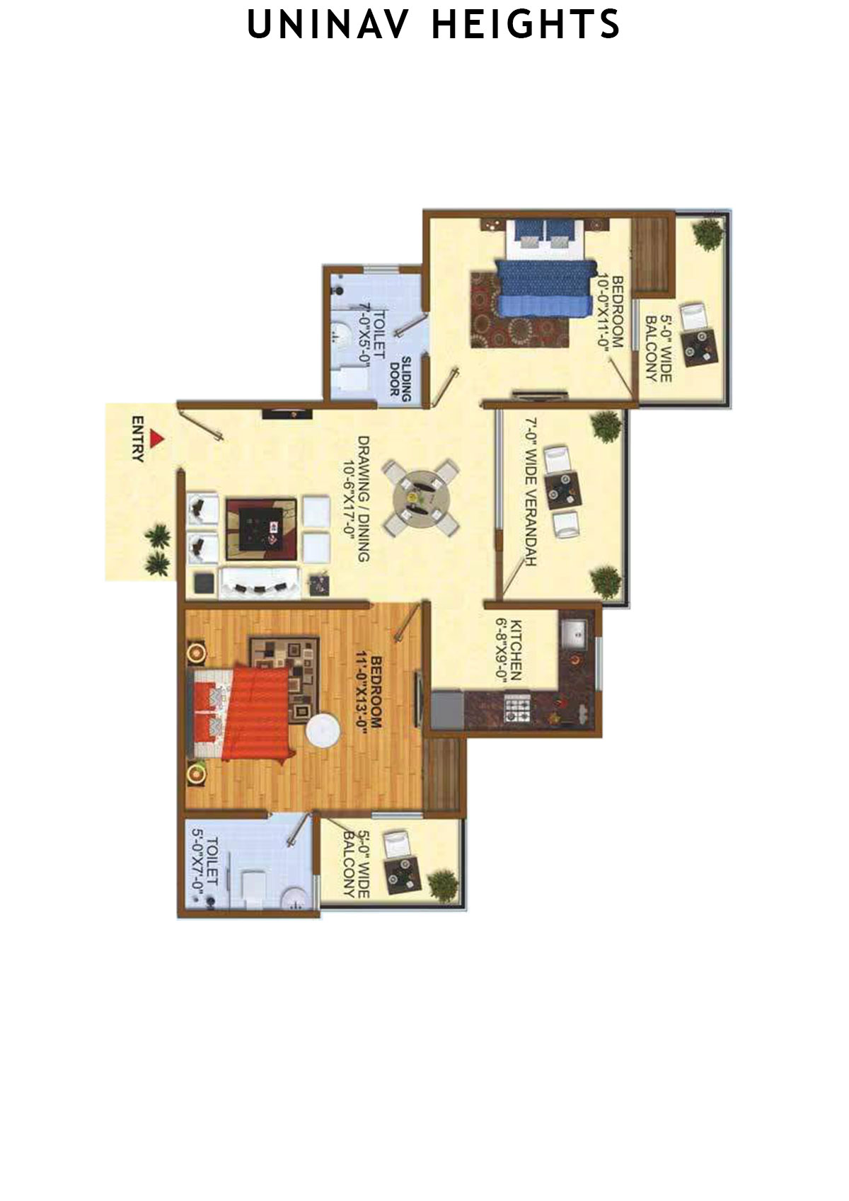 Uninav Heights Block F Unit 5 Floor Plan