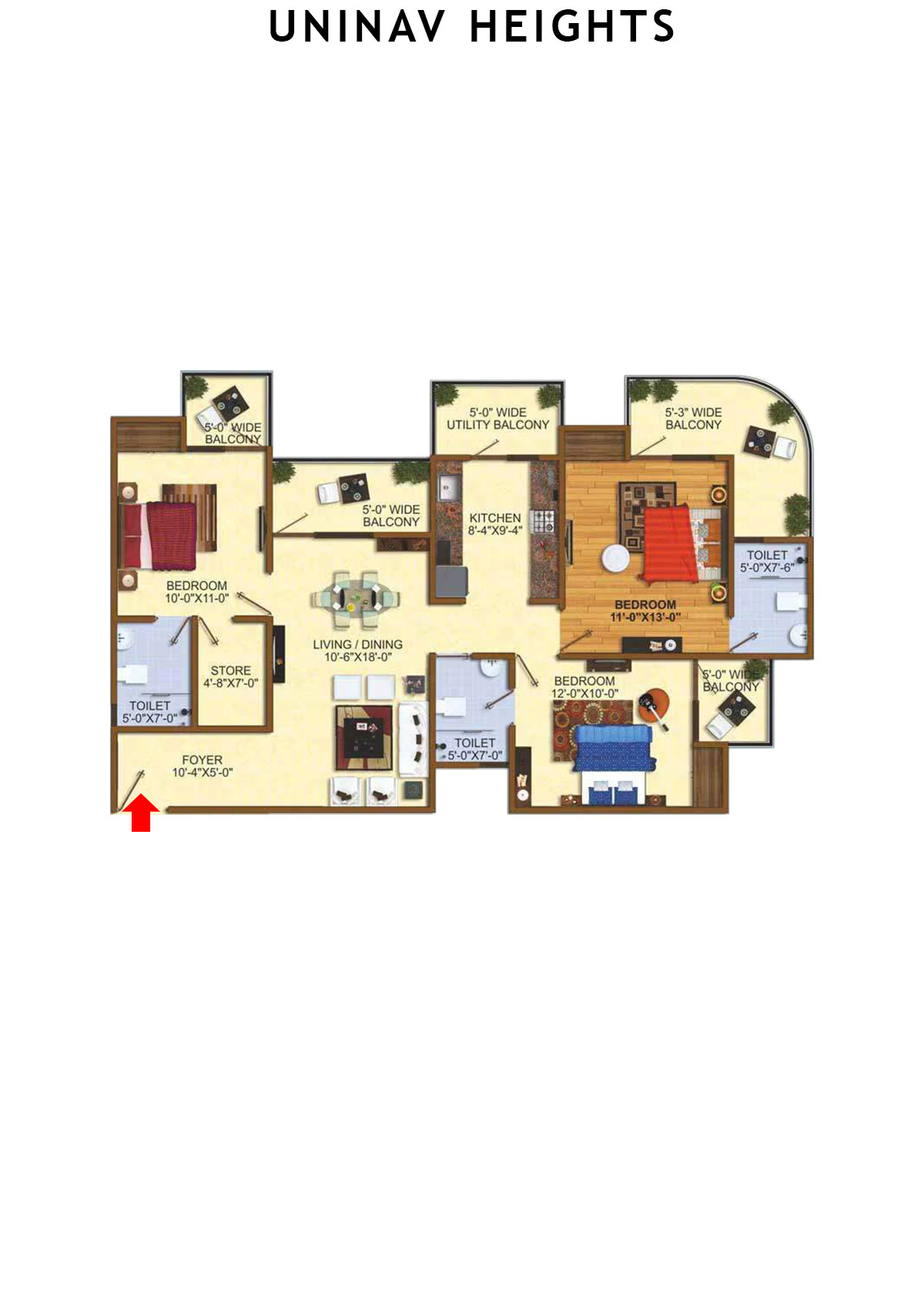 Uninav Heights Block G Unit 1 Floor Plan