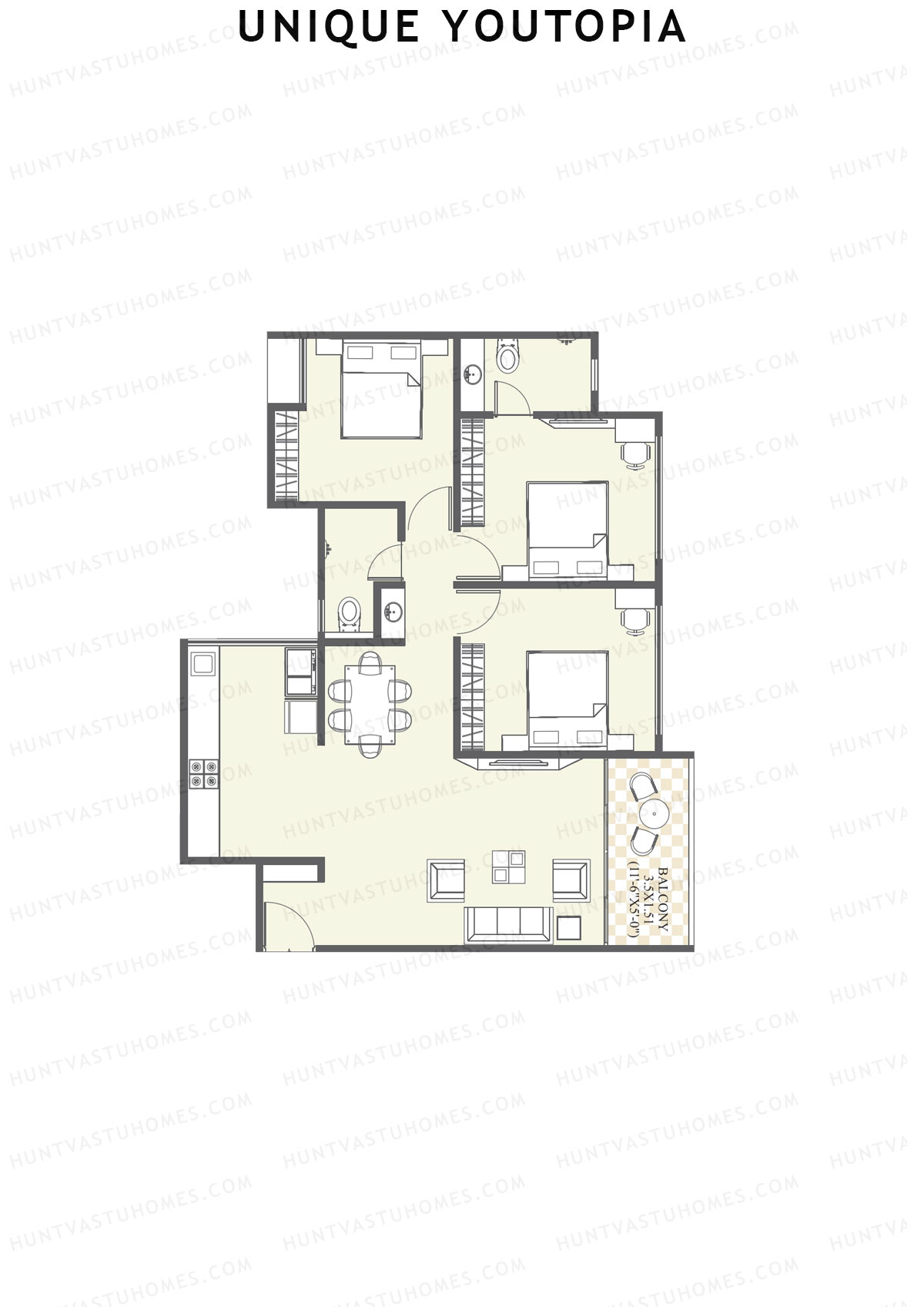 Unique Youtopia Wing A4 Unit 1 Floor Plan