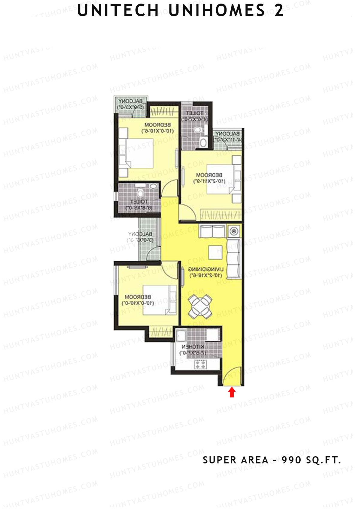 Unitech Unihomes 2 Tower F6 Unit 5 (Type X1) Floor Plan