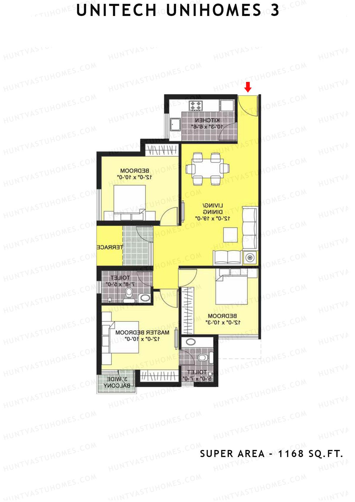 Unitech Unihomes 3 Tower A4 Unit 2 (Type Z1) Floor Plan
