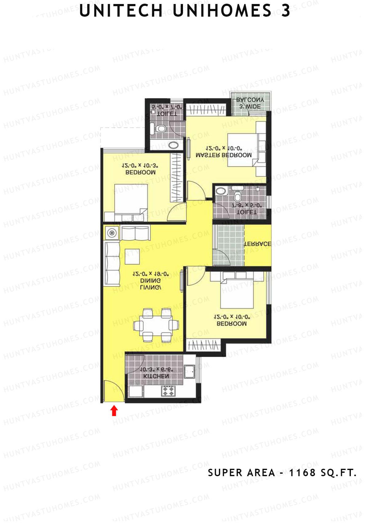 Unitech Unihomes 3 Tower B2 Unit 2 (Type Z1) Floor Plan
