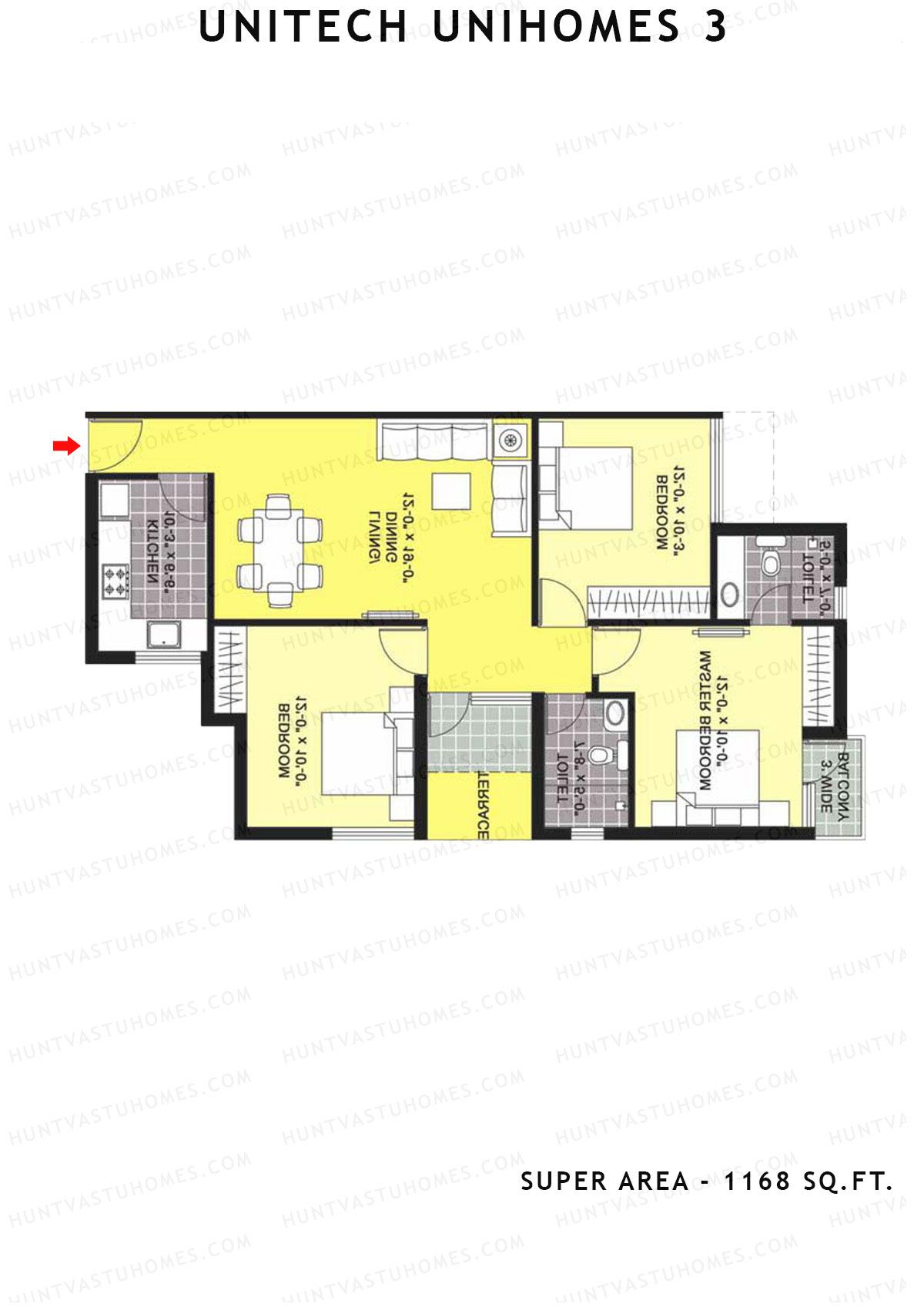 Unitech Unihomes 3 Tower C2 Unit 2 (Type Z1) Floor Plan