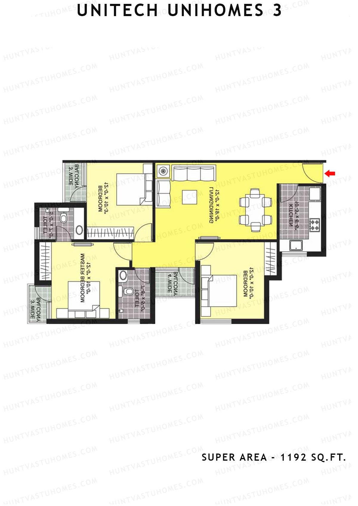 Unitech Unihomes 3 Tower C2 Unit 5 (Type Z2) Floor Plan