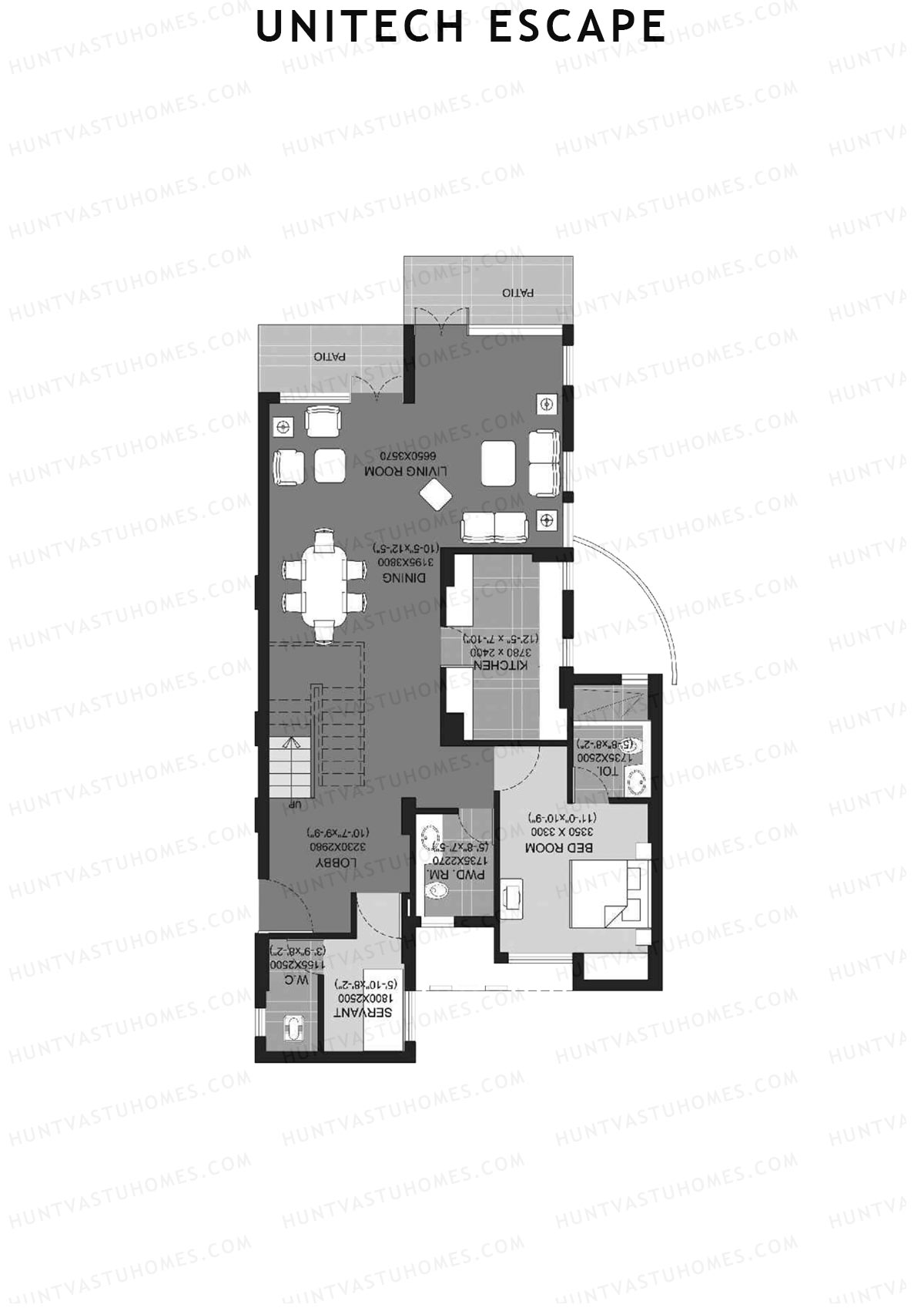 Unitech Escape Tower 1 Unit 1 (Townhouse) Floor Plan