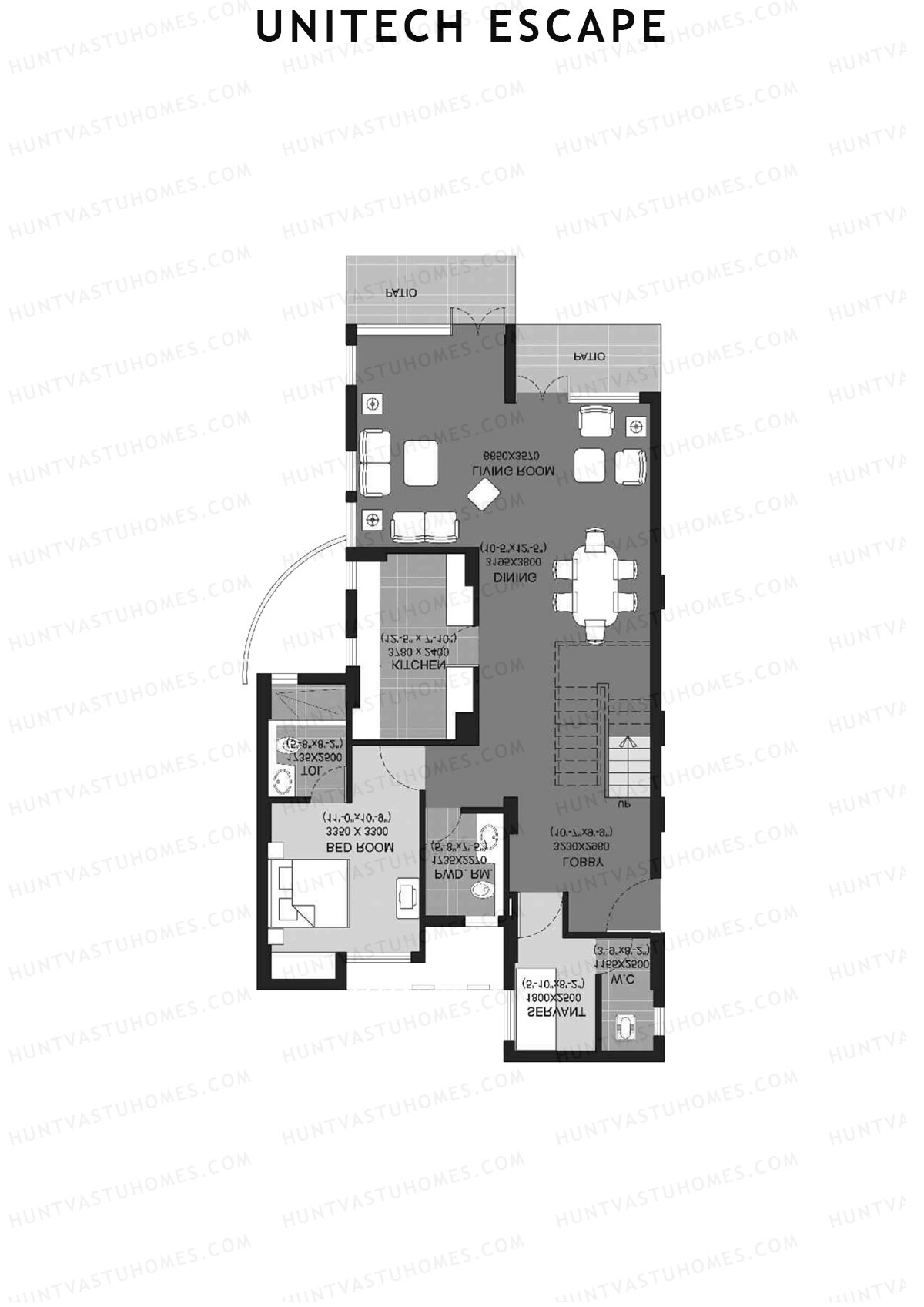 Unitech Escape Tower 2 Unit 2 (Townhouse) Floor Plan