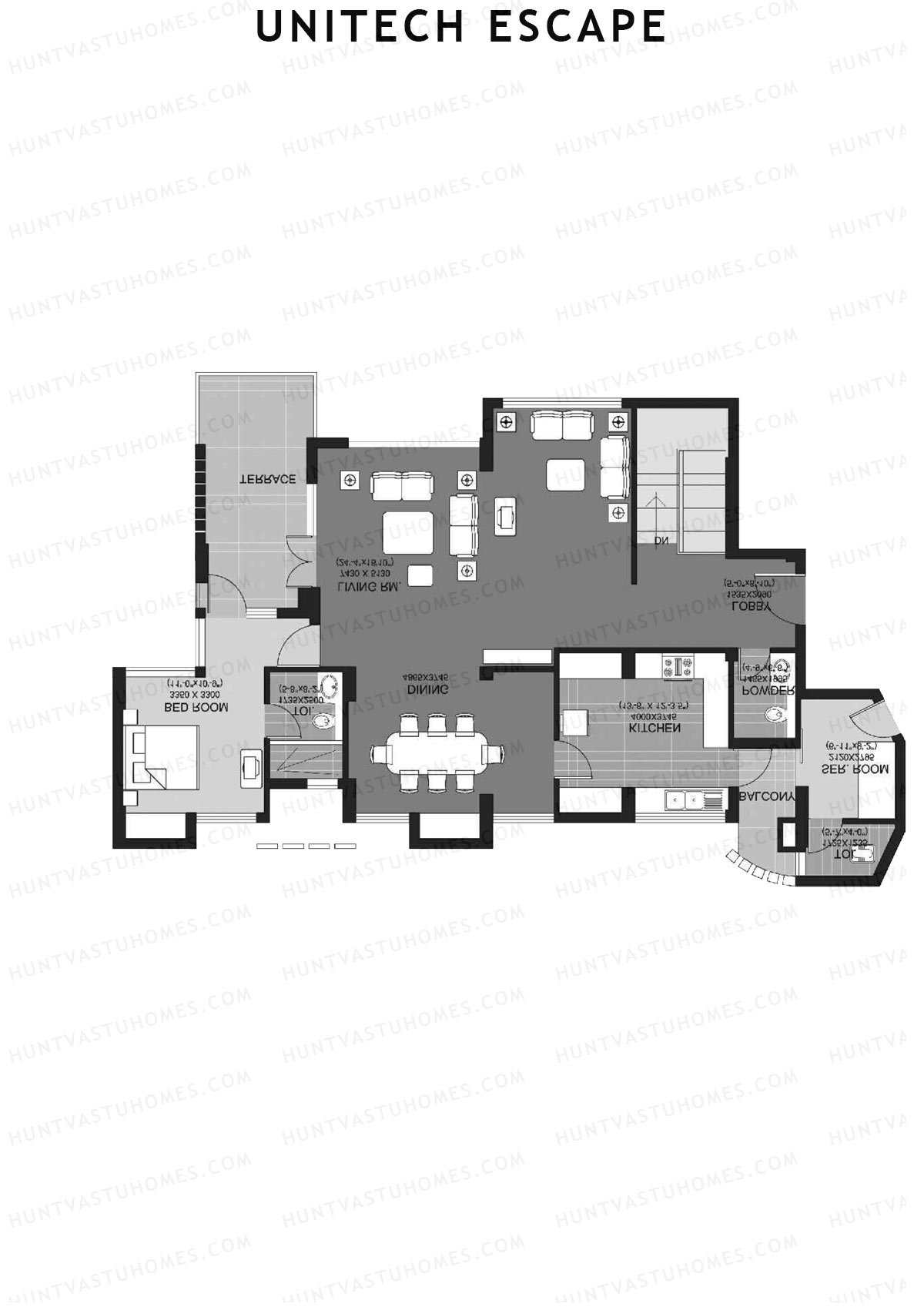 Unitech Escape Tower 2 Unit 2 Type (Penthouse) Floor Plan