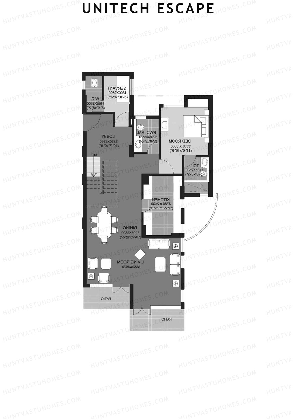 Unitech Escape Tower 5 Unit 2 (Townhouse) Floor Plan