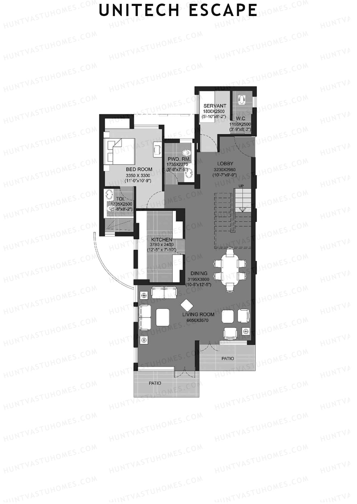 Unitech Escape Tower 8 Unit 1 (Townhouse) Floor Plan