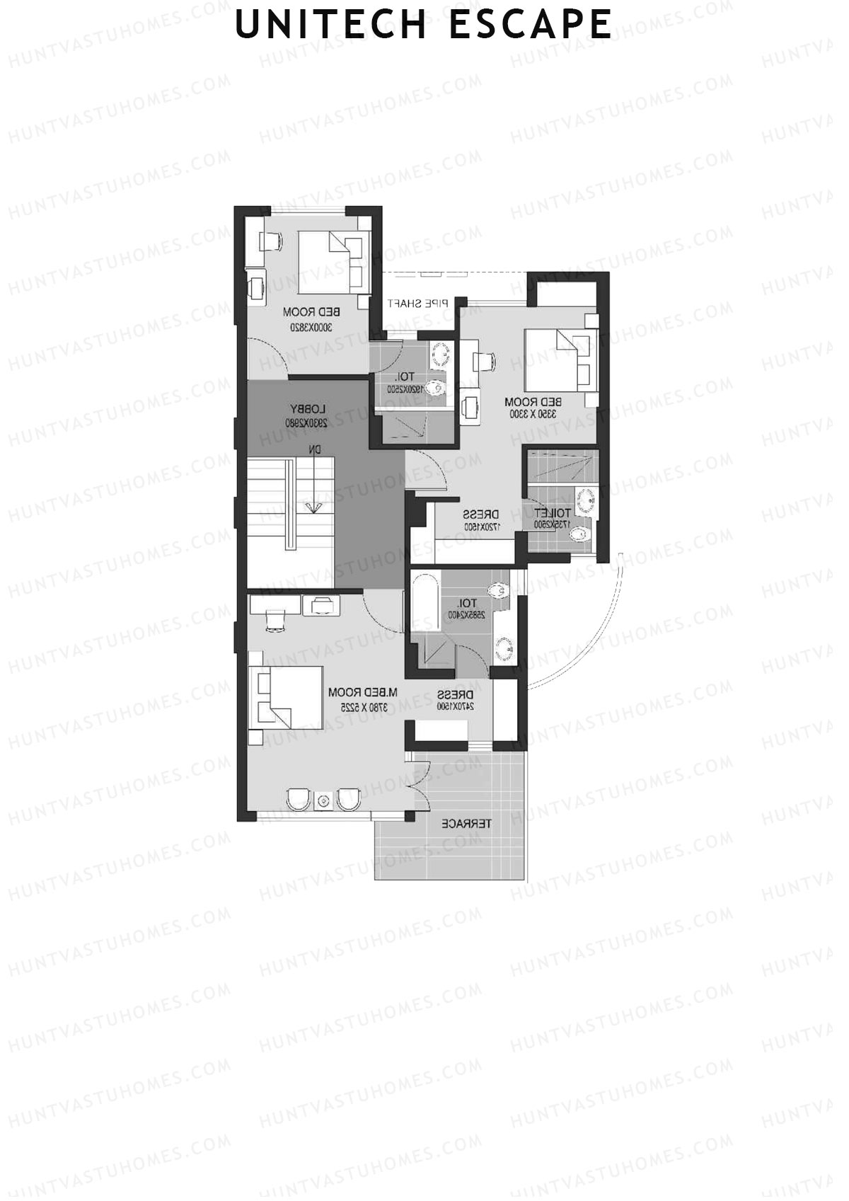 Unitech Escape Tower 8 Unit 2 (Duplex ) Floor Plan
