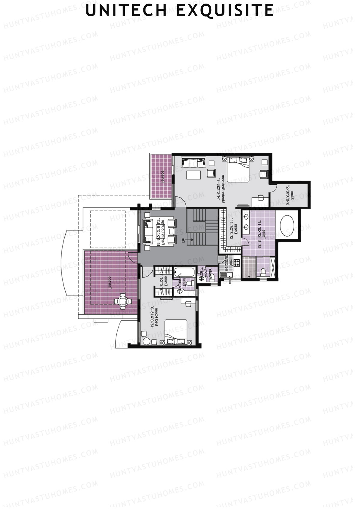 Unitech Exquisite Tower A1 Unit 1 TYPE PH LW(Penthouse) Floor Plan