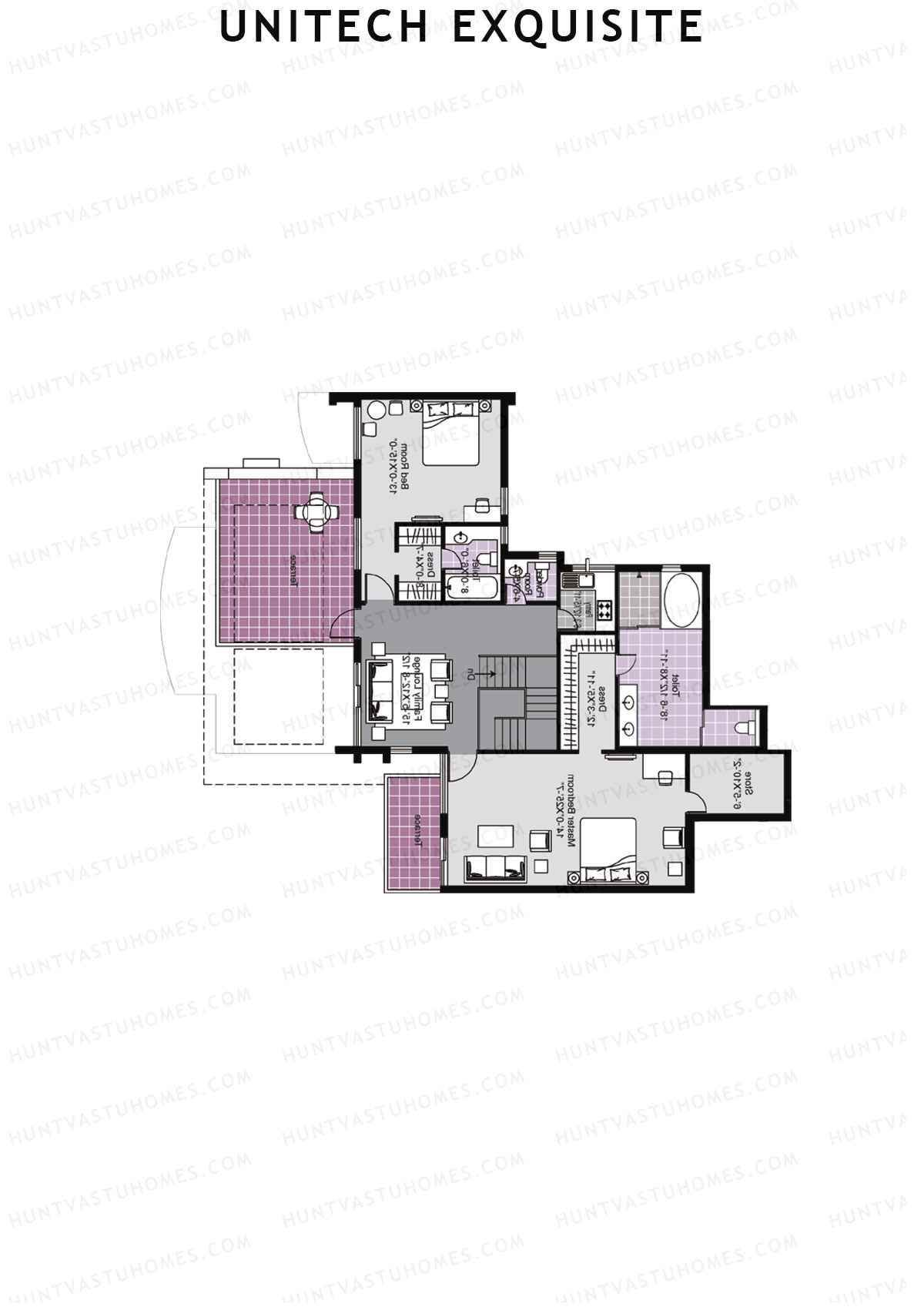 Unitech Exquisite Tower A1 Unit 2 TYPE PH LW(Penthouse) Floor Plan
