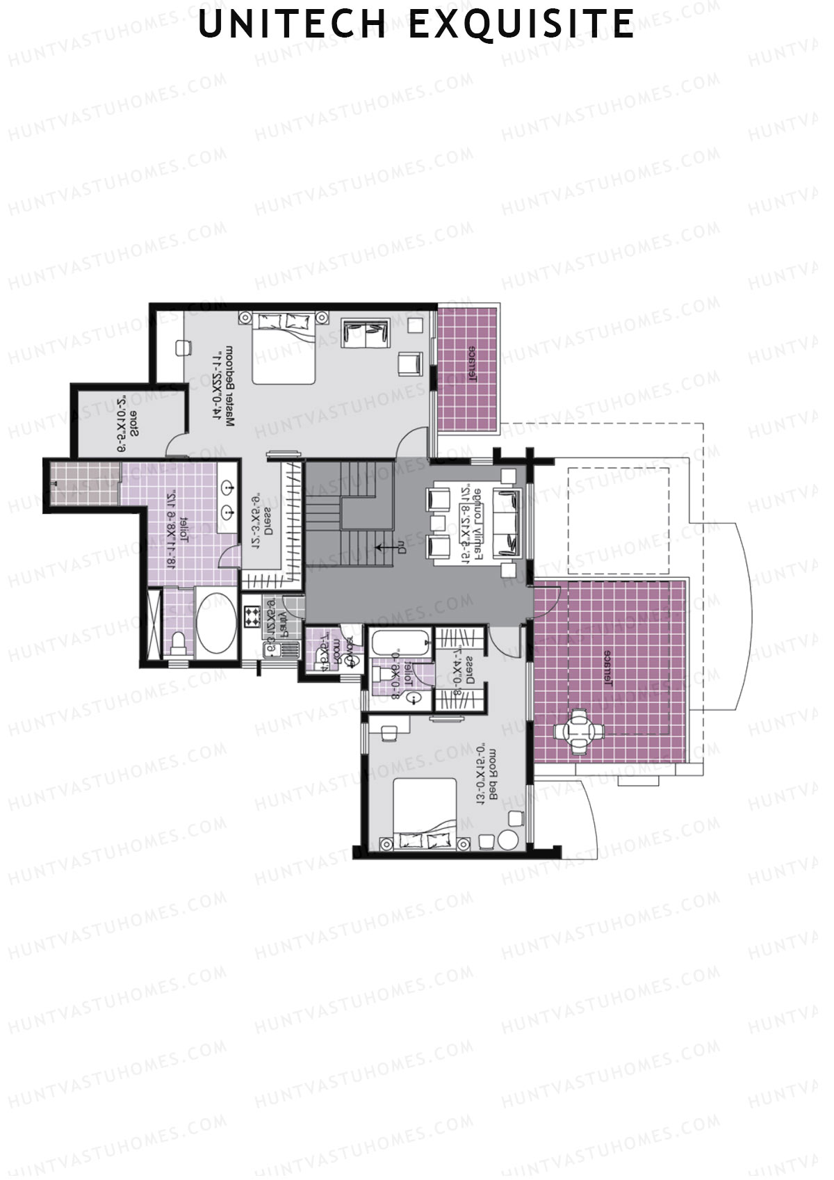 Unitech Exquisite Tower A1 Unit 4 TYPE PH LW(Penthouse) Floor Plan