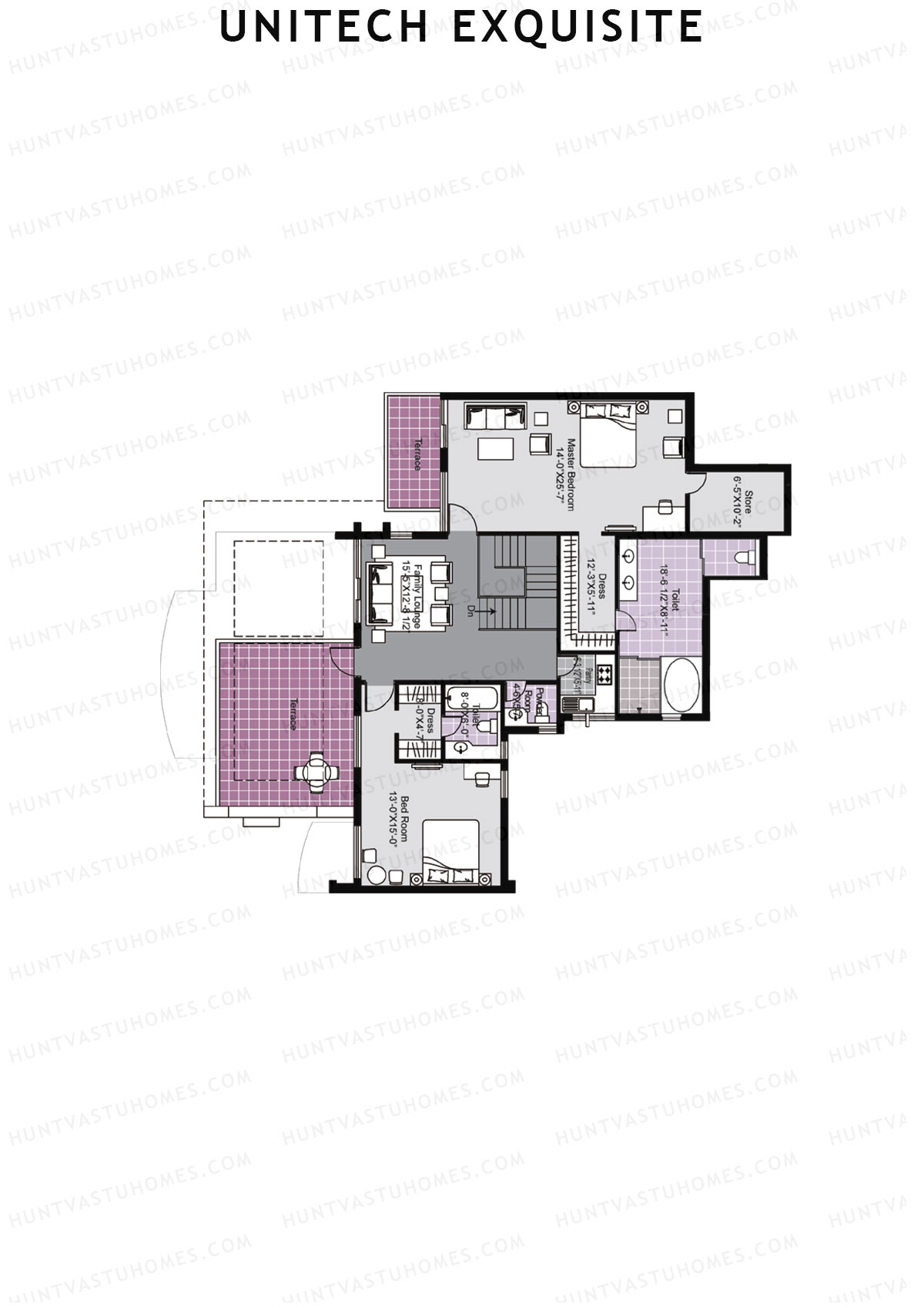 Unitech Exquisite Tower A2 Unit 1 TYPE PH LW(Penthouse) Floor Plan