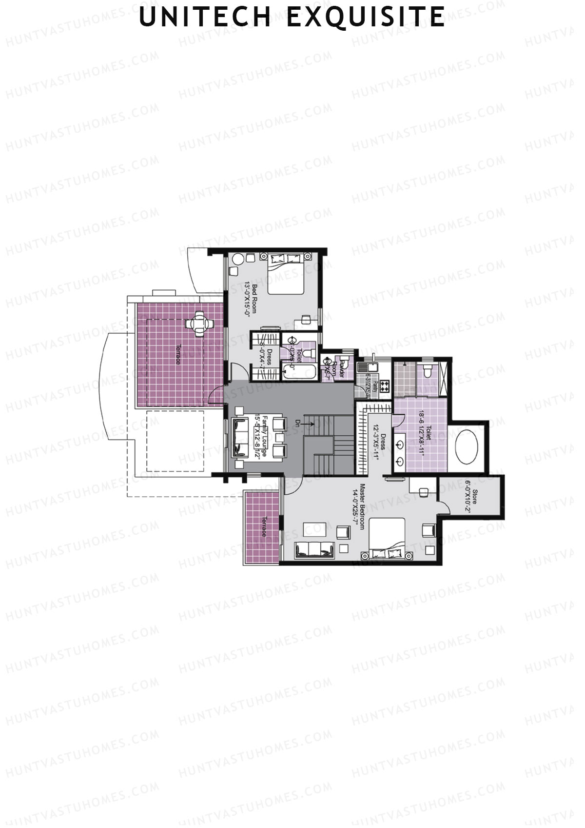 Unitech Exquisite Tower A2 Unit 2 TYPE PH LW(Penthouse) Floor Plan