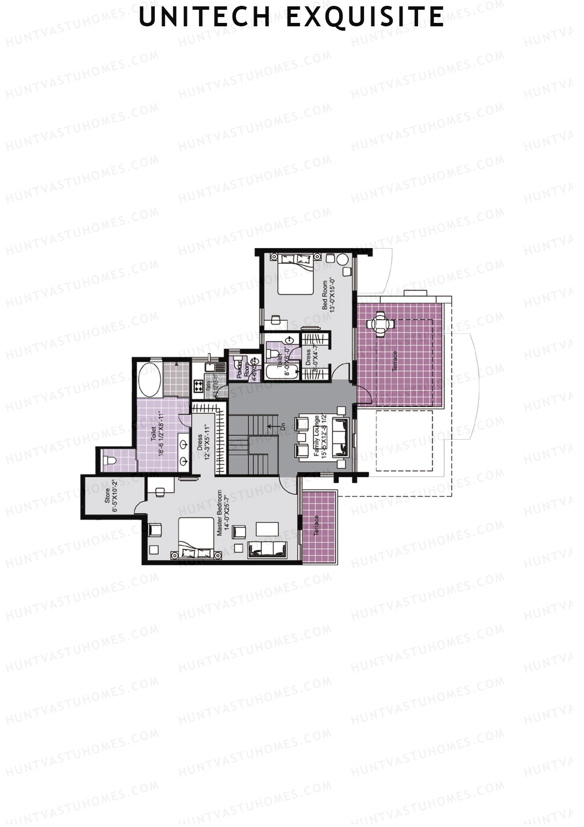 Unitech Exquisite Tower J2 Unit 1 TYPE PH LW(Penthouse) Floor Plan