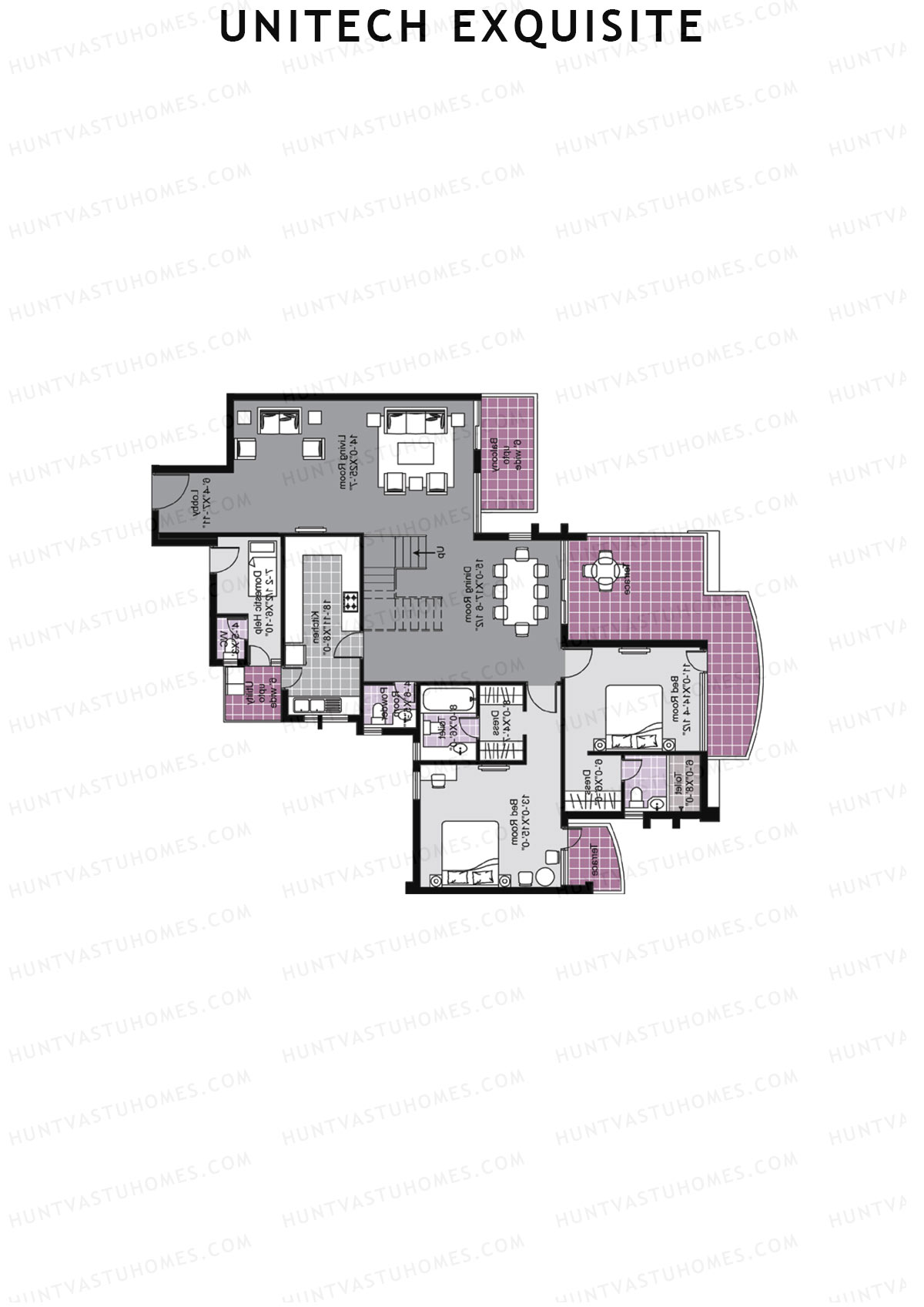 Unitech Exquisite Tower O1 Unit 2 TYPE PH LW(Penthouse) Floor Plan