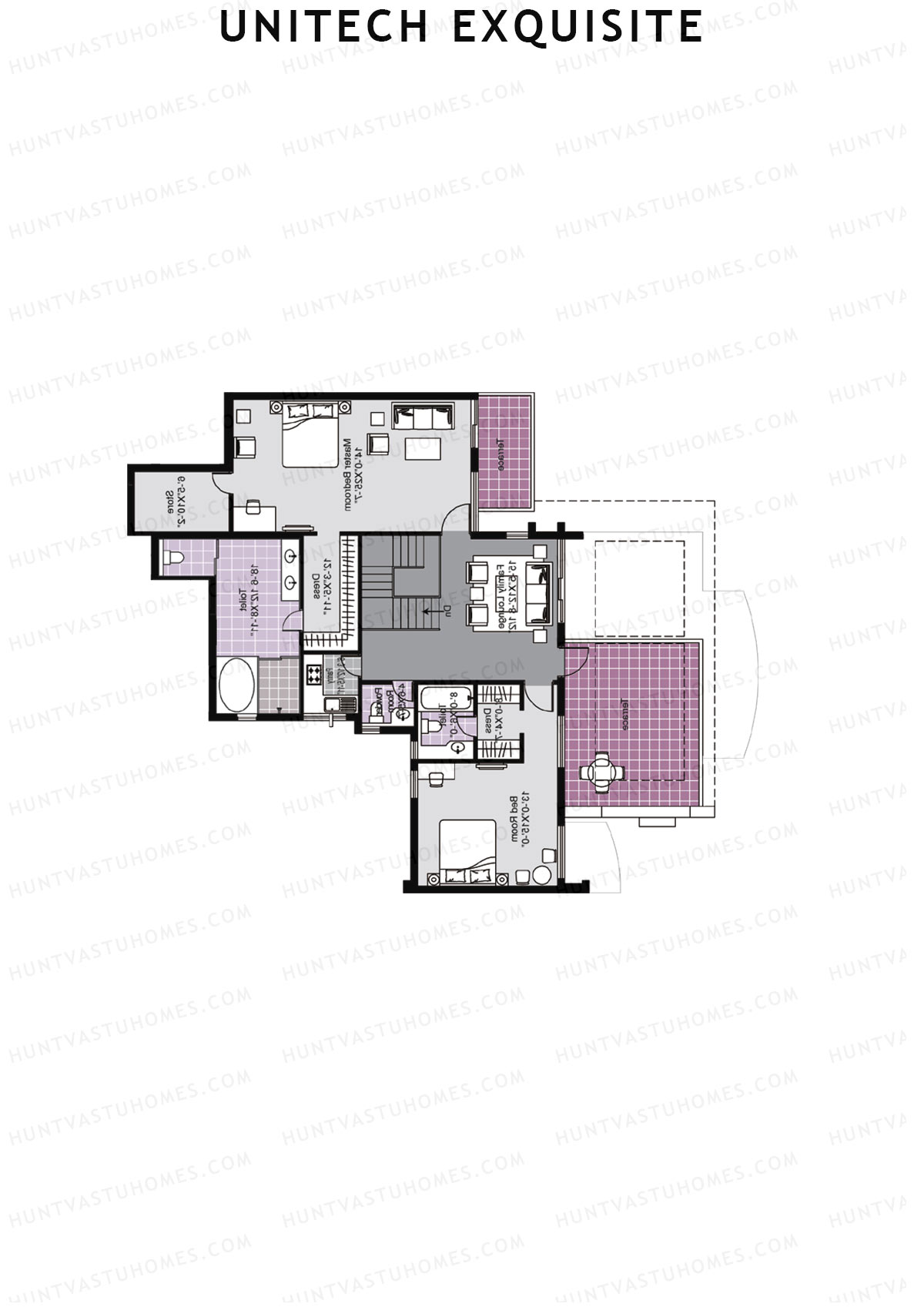 Unitech Exquisite Tower O1 Unit 2 TYPE PH LW(Penthouse) Floor Plan