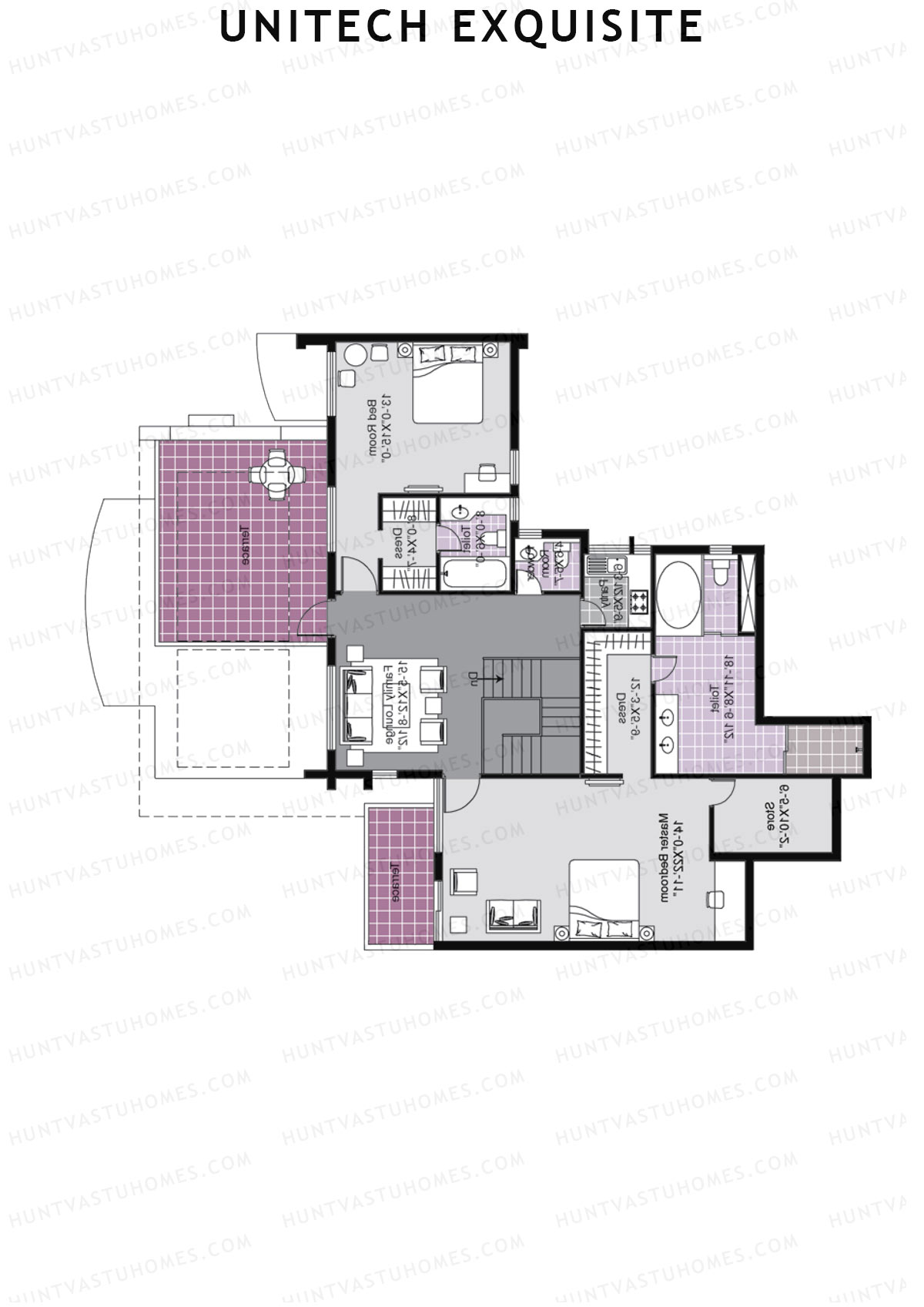 Unitech Exquisite Tower O1 Unit 4 TYPE PH LW(Penthouse) Floor Plan