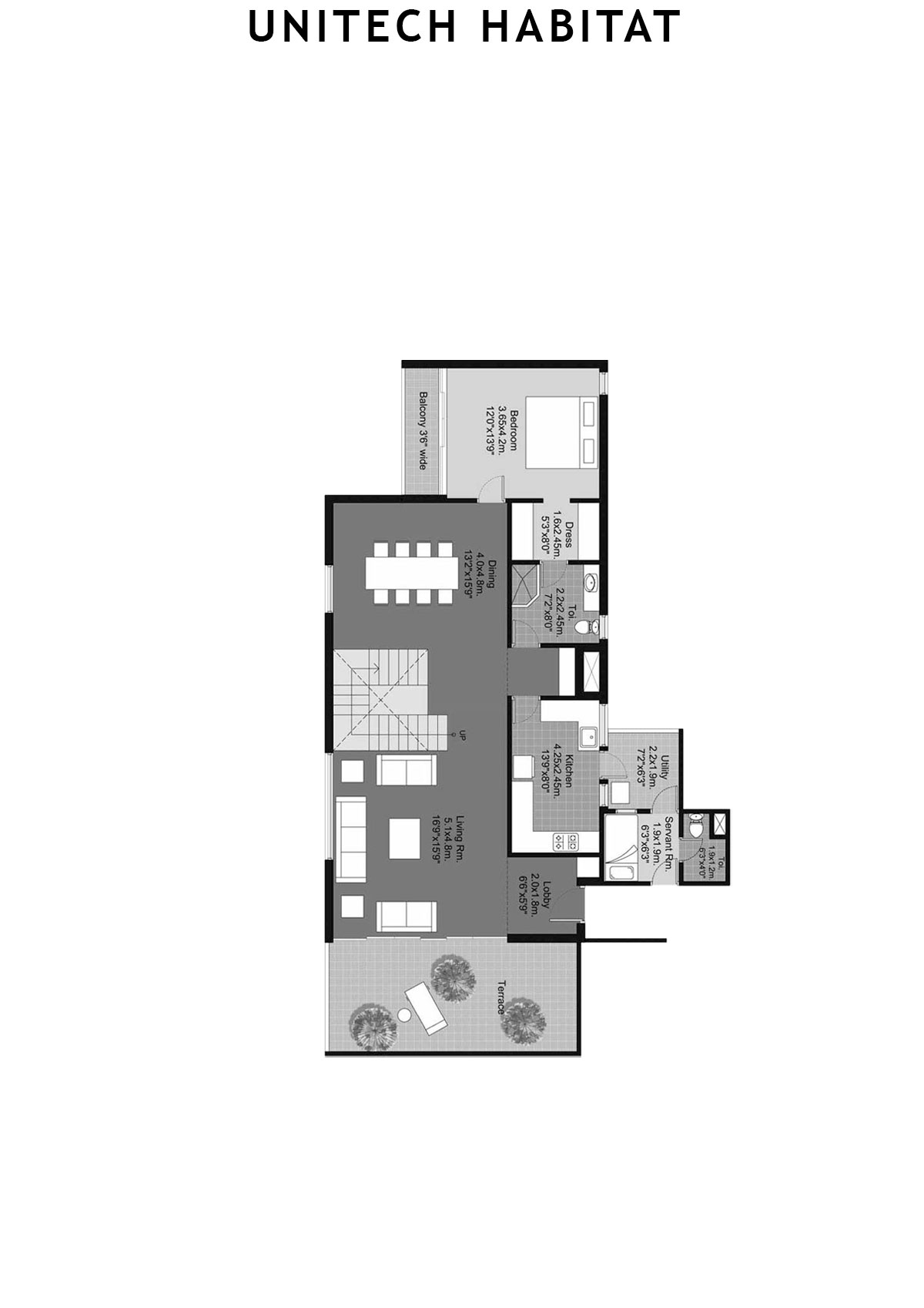 Unitech Habitat Tower 11 Unit 1 (Penthouse) Floor Plan