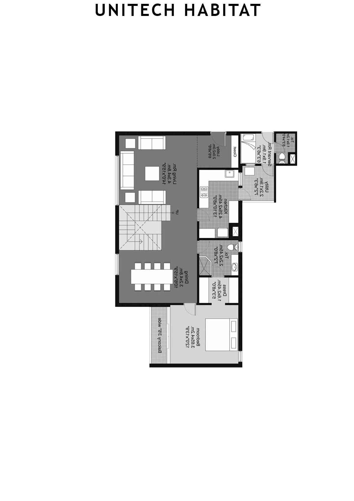Unitech Habitat Tower 11 Unit 4 ( Duplex) Floor Plan