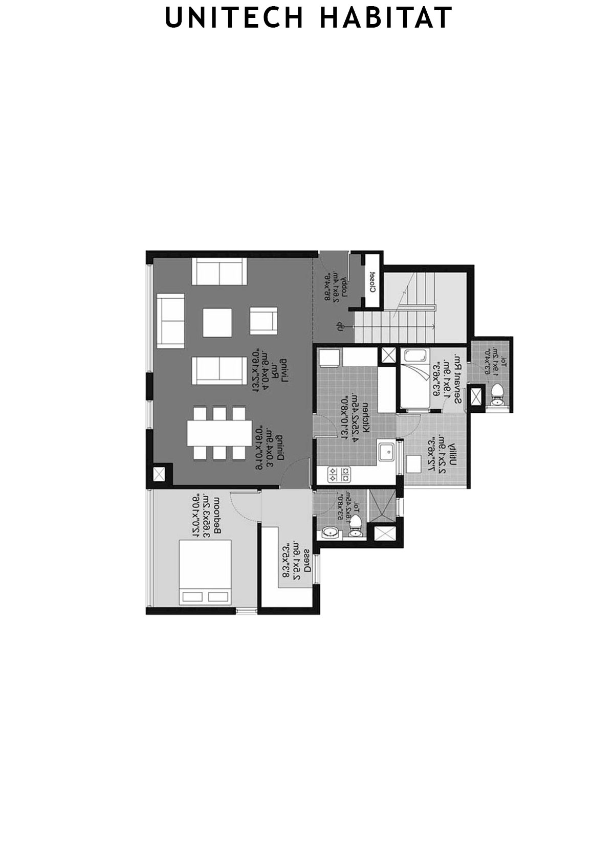 Unitech Habitat Tower 12 Unit 4 ( Duplex) Floor Plan