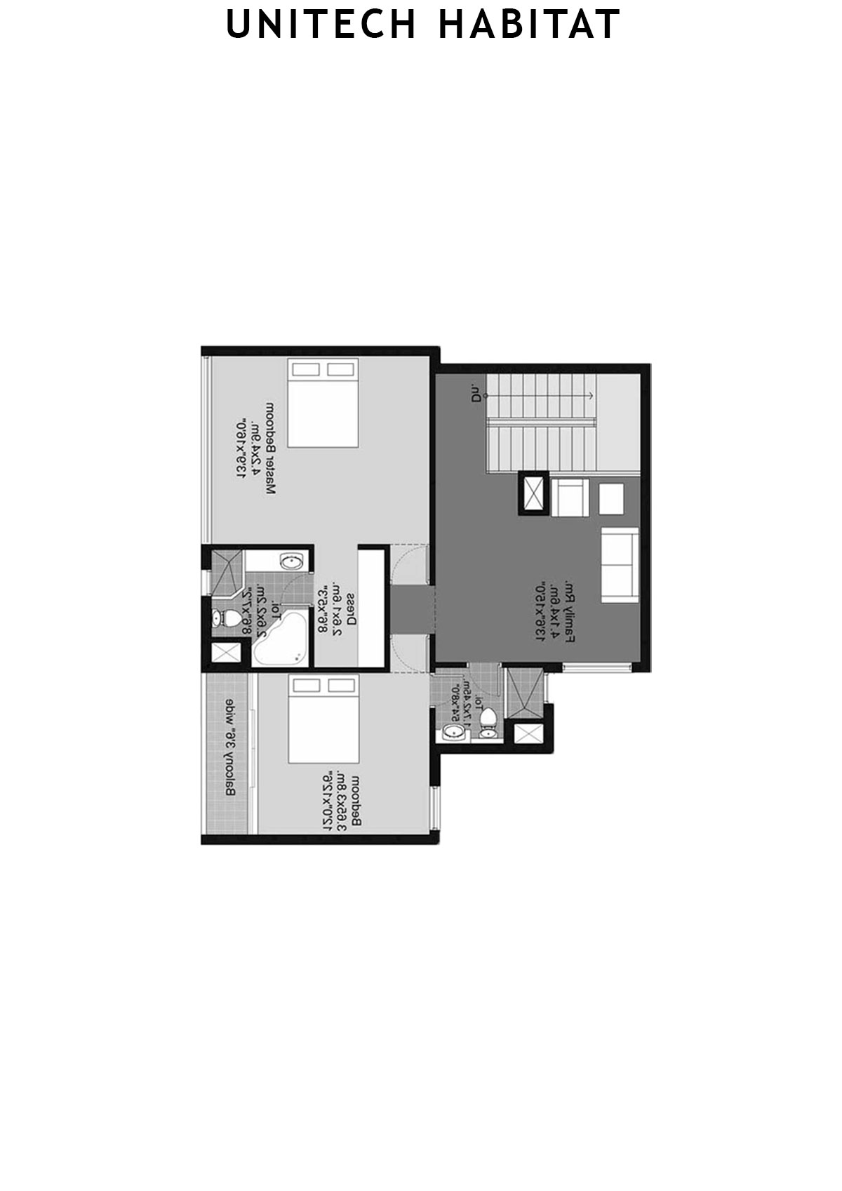 Unitech Habitat Tower 12 Unit 4 ( Duplex) Floor Plan
