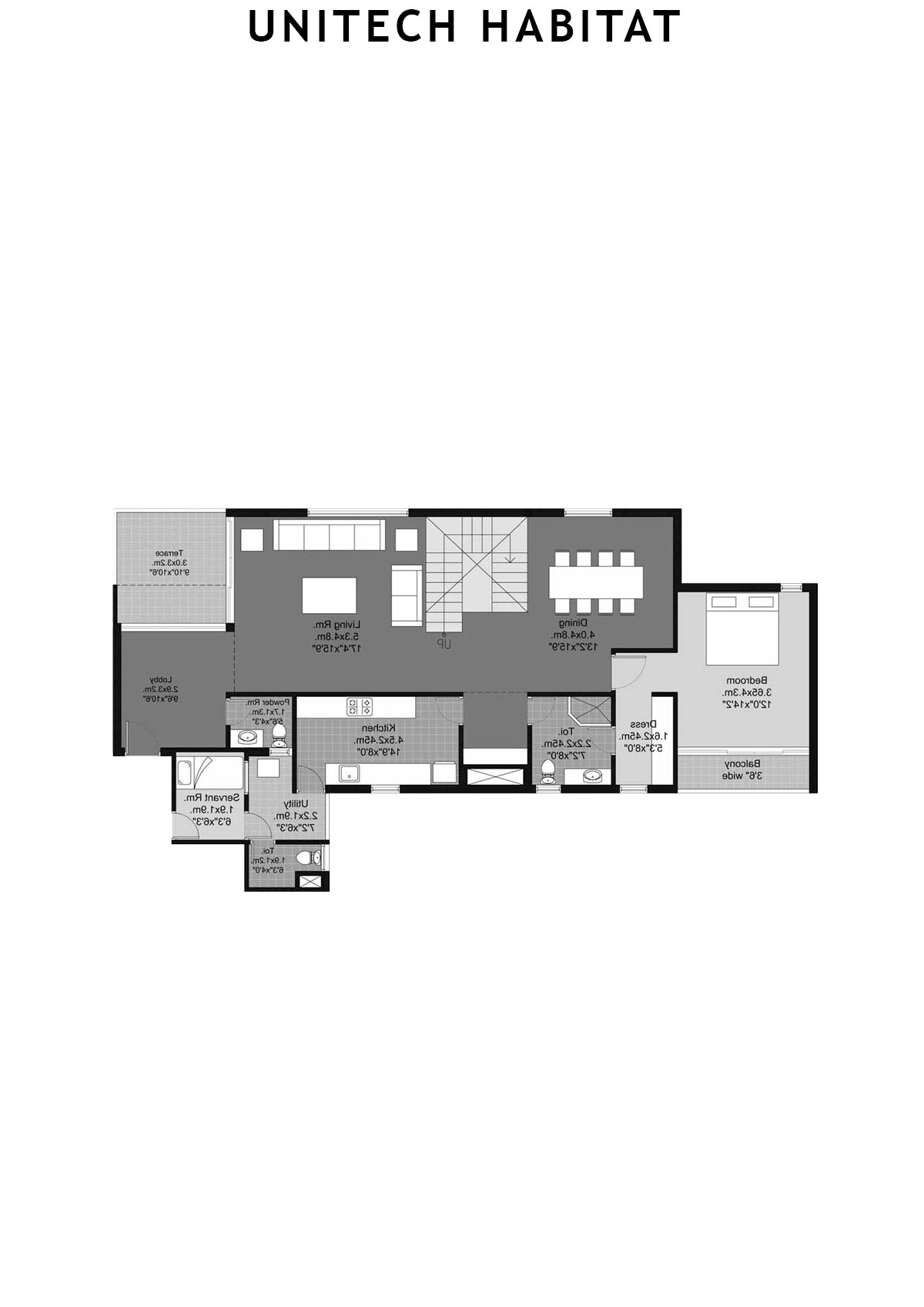 Unitech Habitat Tower 14 Unit 3 ( Penthouse) Floor Plan