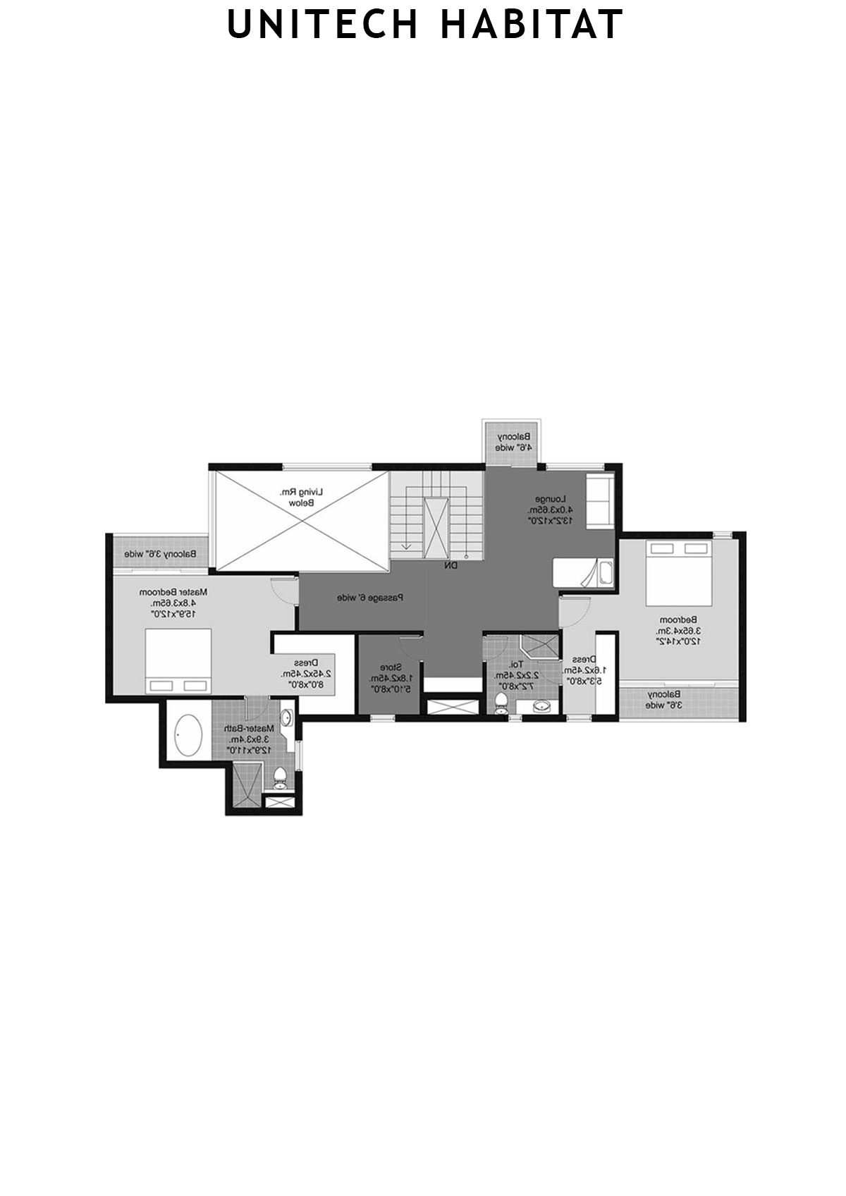 Unitech Habitat Tower 14 Unit 3 ( Penthouse) Floor Plan