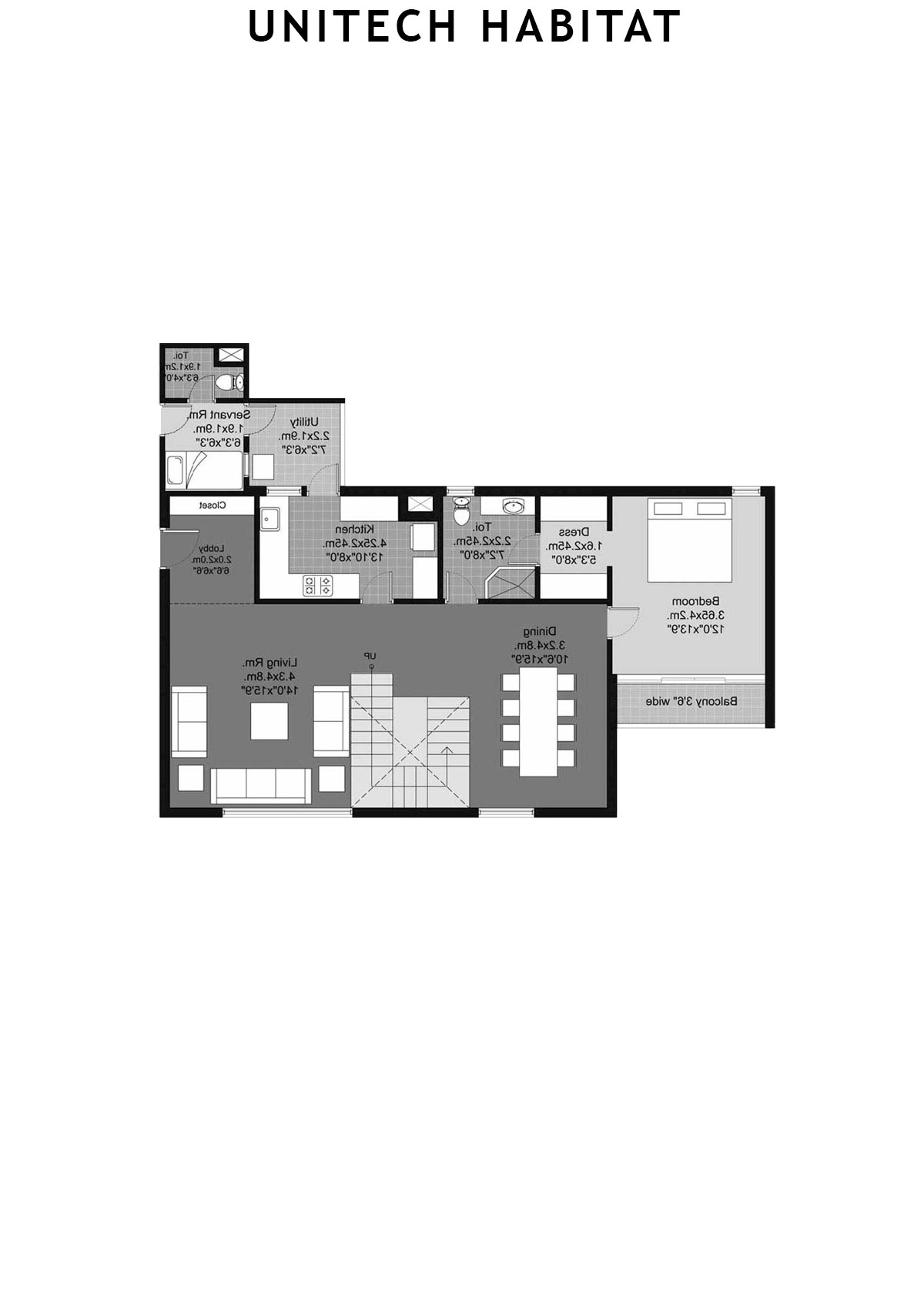 Unitech Habitat Tower 14 Unit 4 ( Duplex) Floor Plan