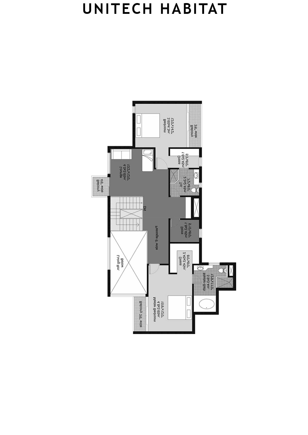 Unitech Habitat Tower 17 Unit 3 ( Penthouse) Floor Plan
