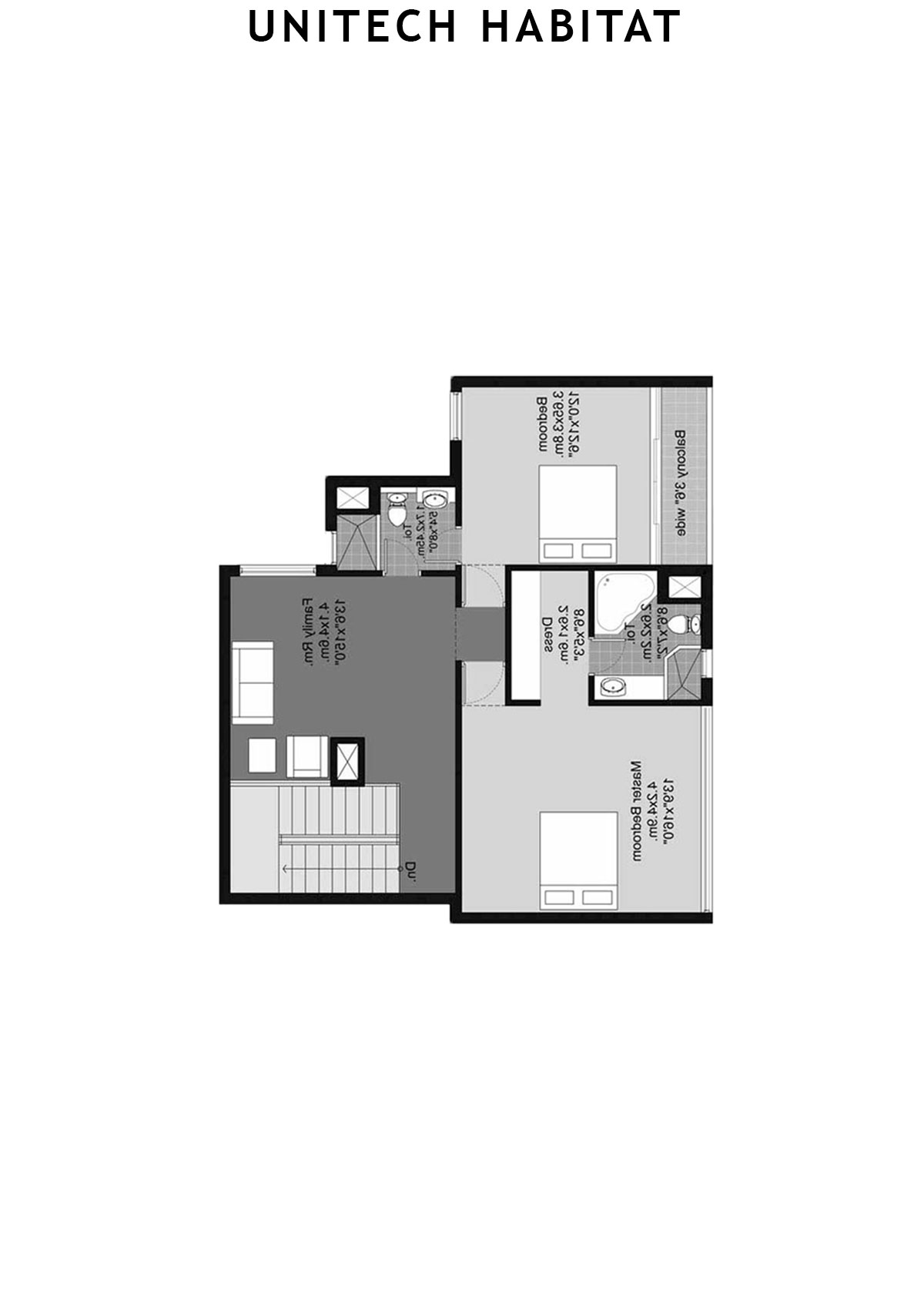 Unitech Habitat Tower 19 Unit 4 ( Duplex) Floor Plan