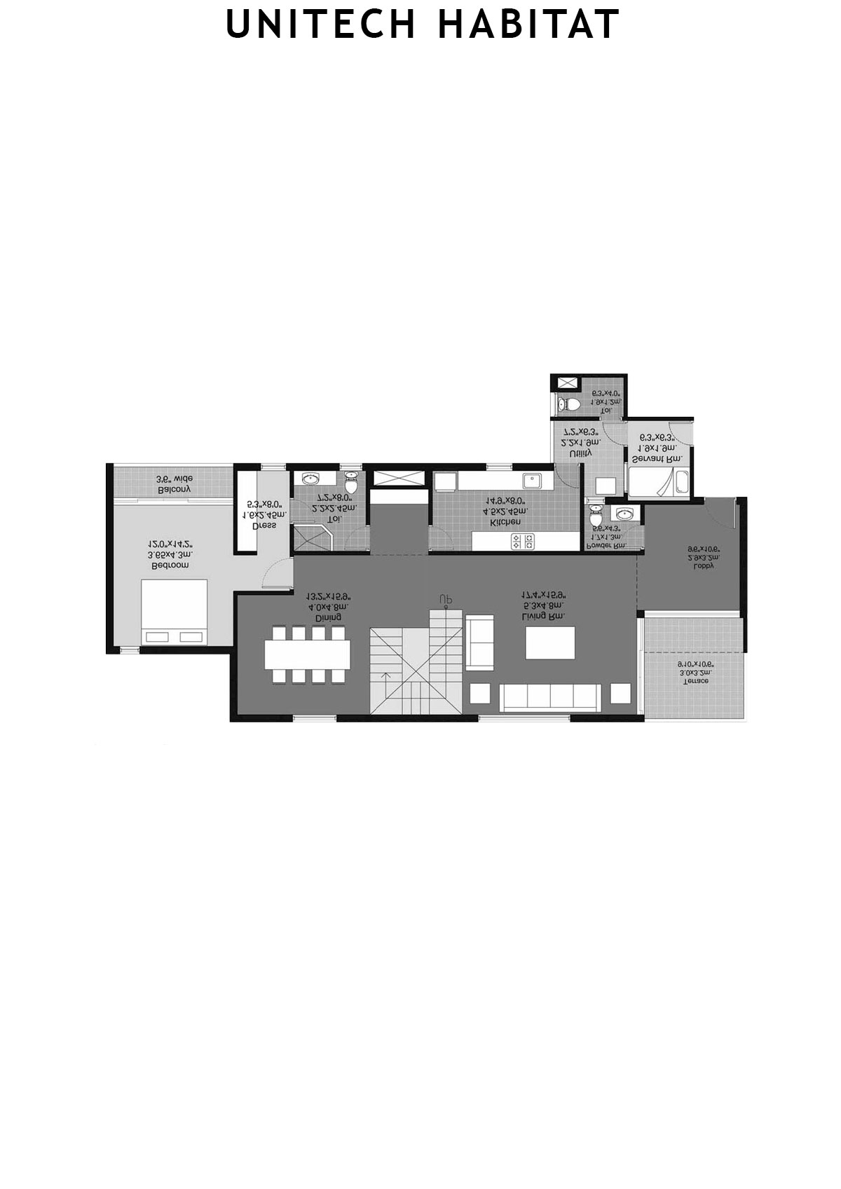 Unitech Habitat Tower 6 Unit 3 (Penthouse) Floor Plan