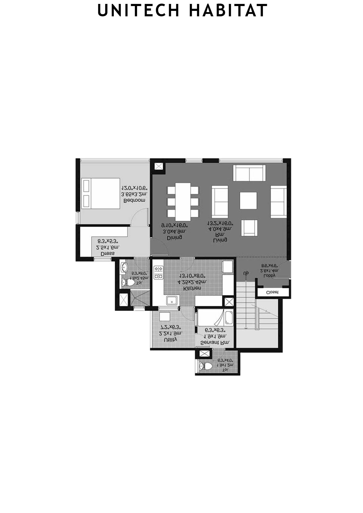 Unitech Habitat Tower 7 Unit 4 ( Duplex) Floor Plan