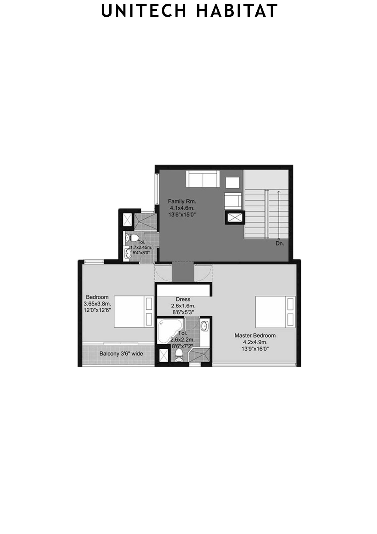 Unitech Habitat Tower 9 Unit 1 ( Duplex) Floor Plan