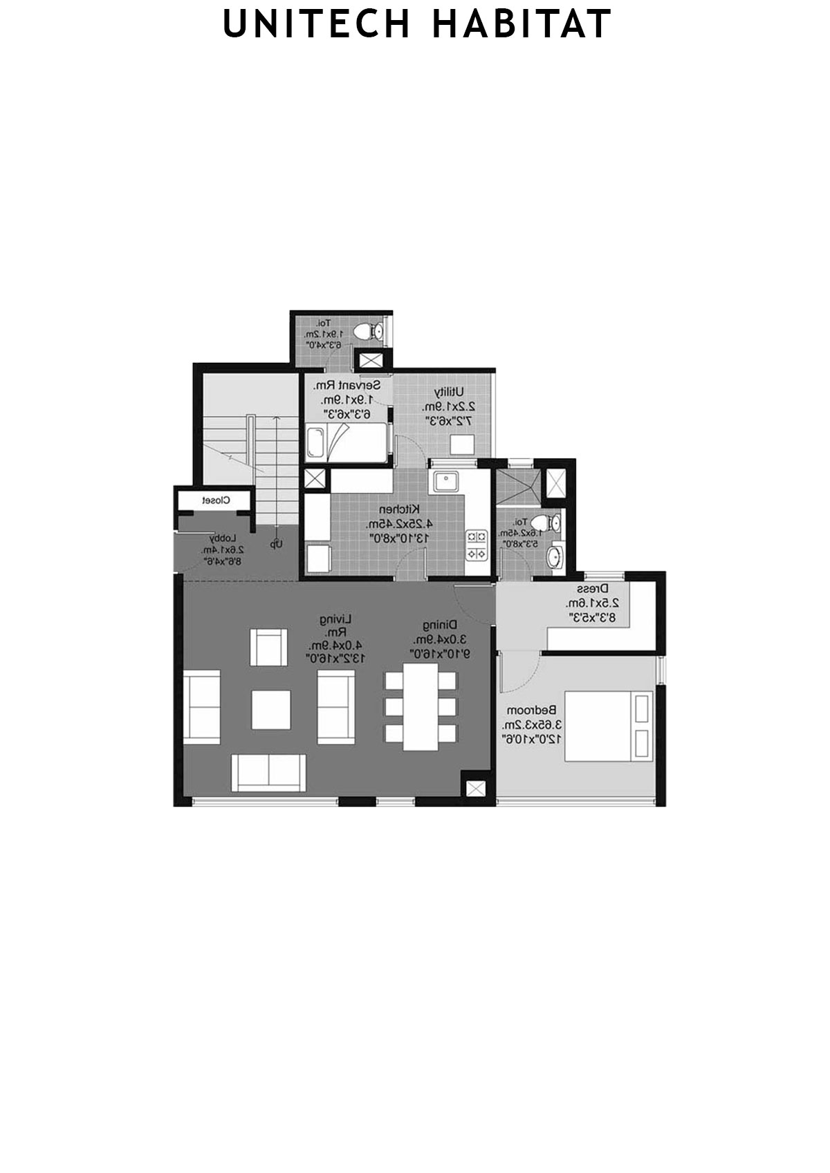Unitech Habitat Tower 9 Unit 4 ( Duplex) Floor Plan