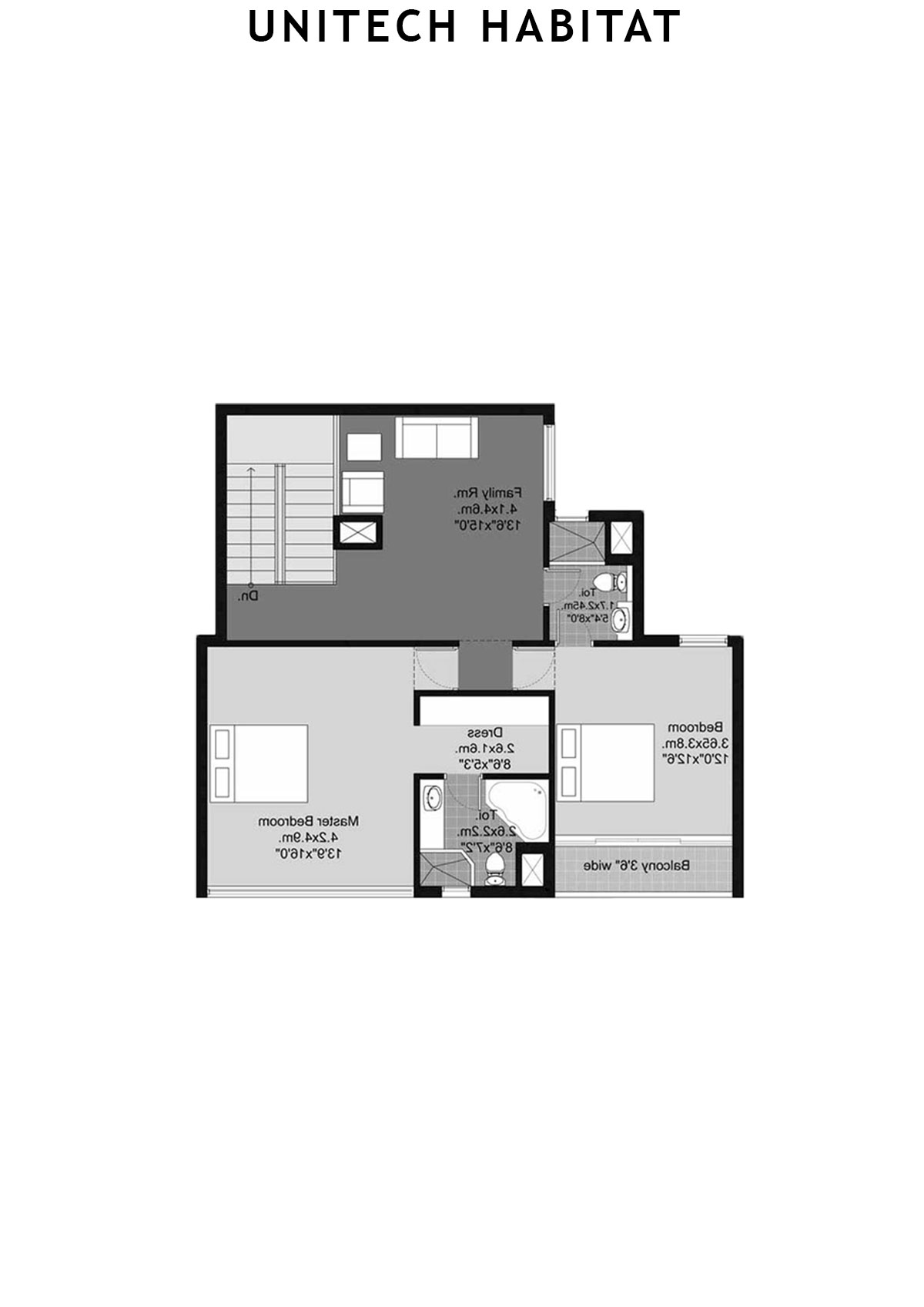 Unitech Habitat Tower 9 Unit 4 ( Duplex) Floor Plan