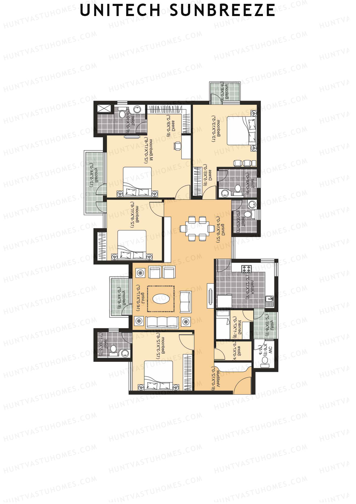 Unitech Sunbreeze Cedar C1 Unit 2 (Type X1) Floor Plan