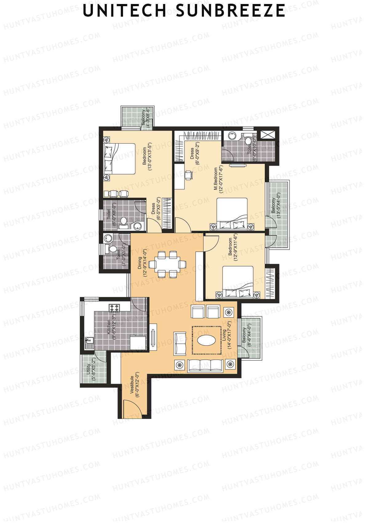 Unitech Sunbreeze Cedar C1 Unit 3 (Type X2) Floor Plan