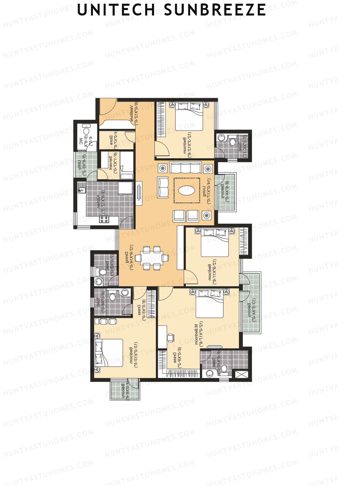 Unitech Sunbreeze Cedar C1 Unit 4 (Type X1) Floor Plan