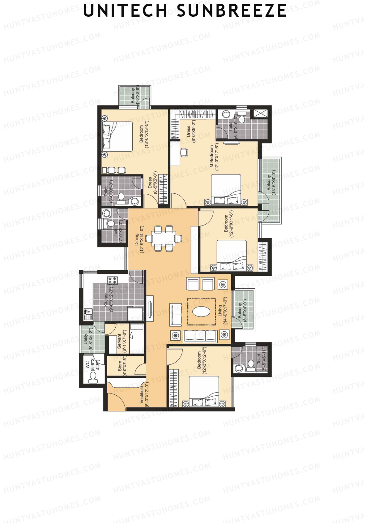 Unitech Sunbreeze Cedar C2 Unit 1 (Type X1) Floor Plan