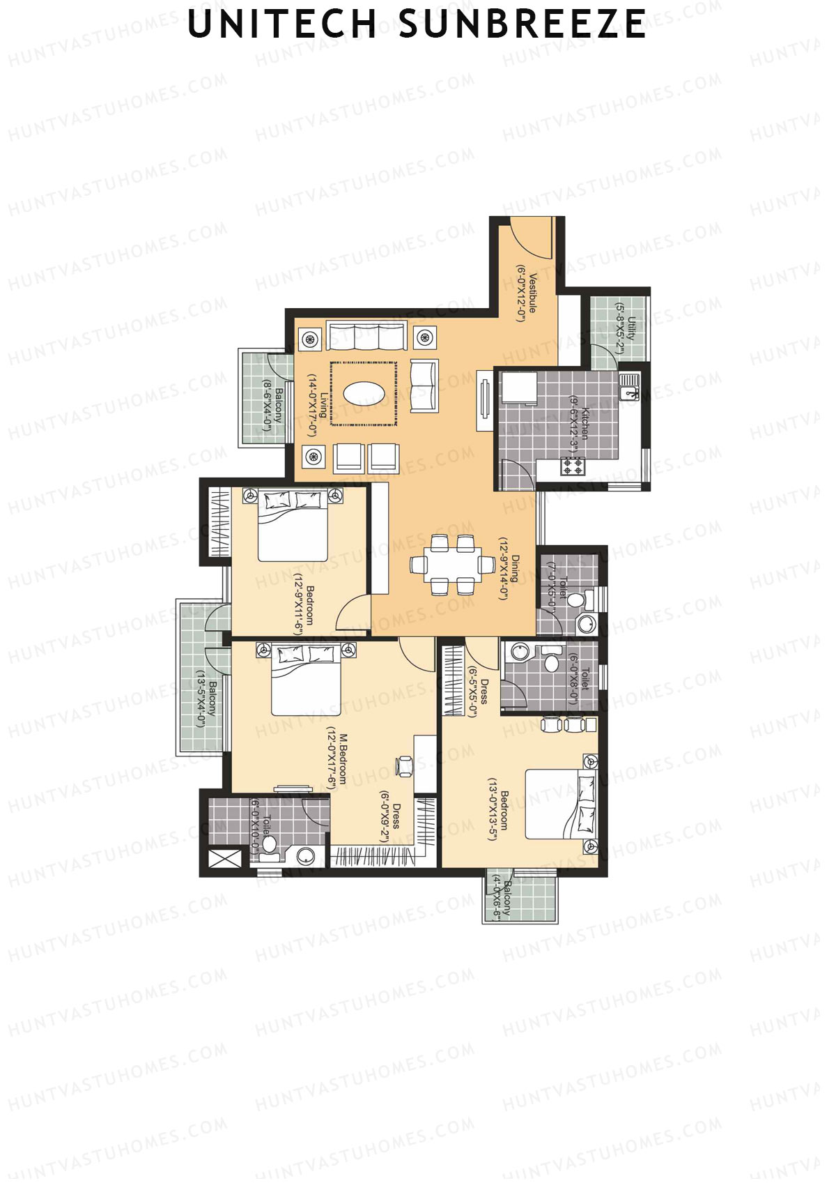 Unitech Sunbreeze Cedar C2 Unit 3 (Type X2) Floor Plan