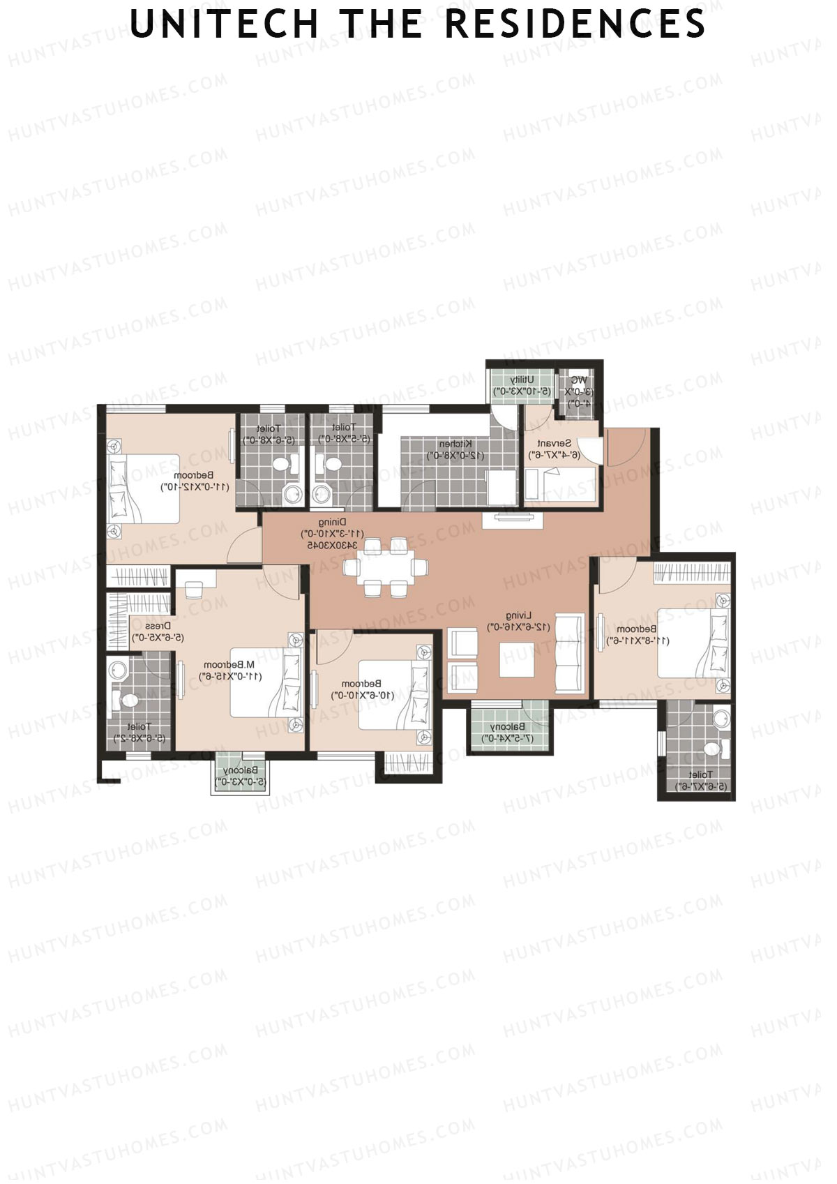 Unitech The Residences Dione D1 Unit 2 (Type X2) Floor Plan