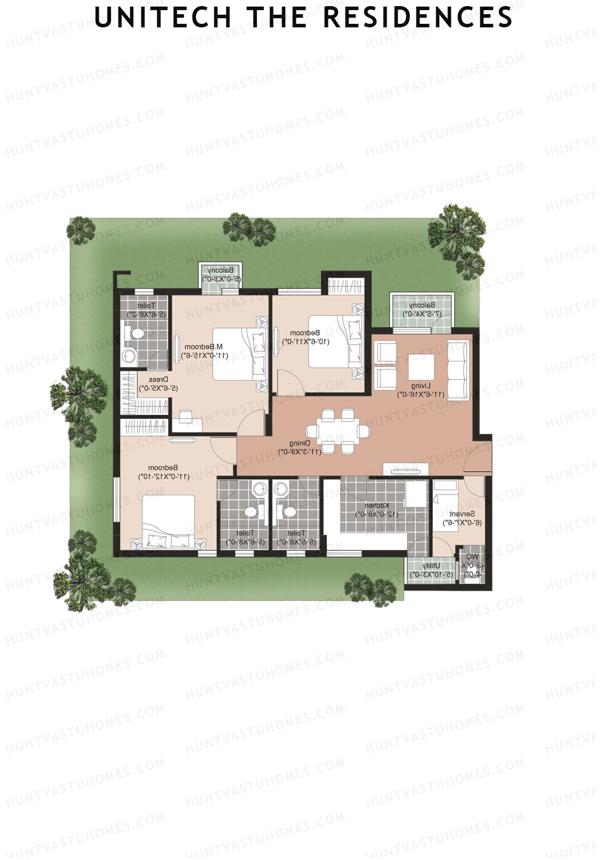 Unitech The Residences Dione D1 Unit 3 (Type Y4) Floor Plan